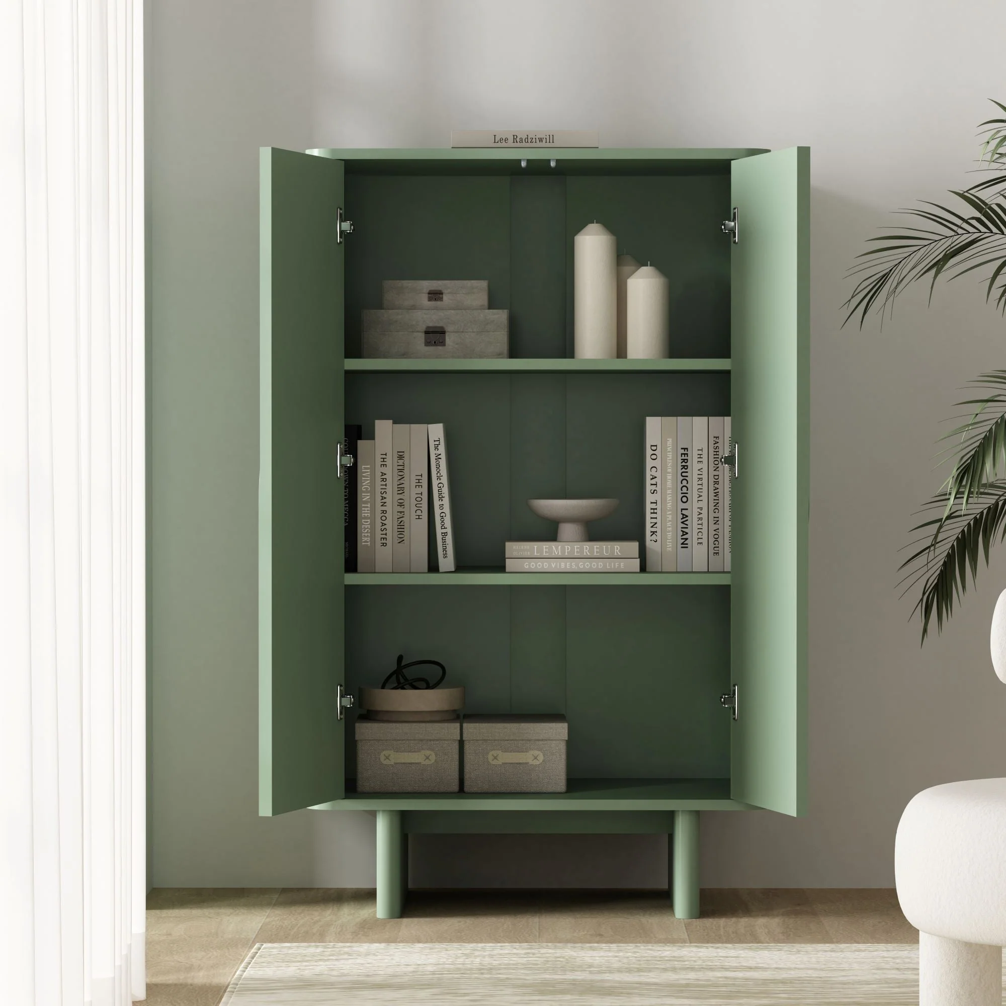 Ella Accent Cabinet in Sage Green - Image 5