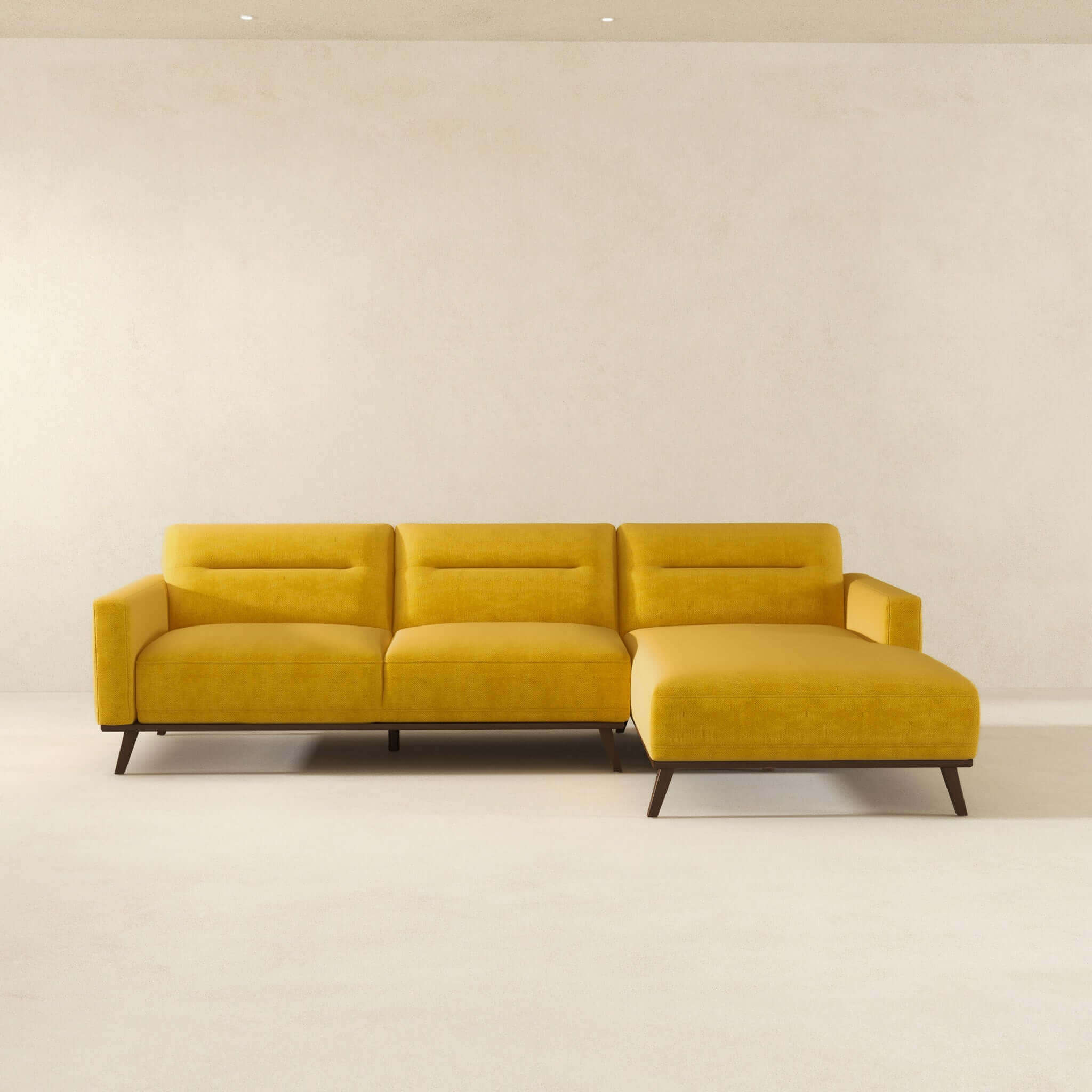 Ella L-Shaped Dark Yellow Linen Left Sectional Couch - Image 5