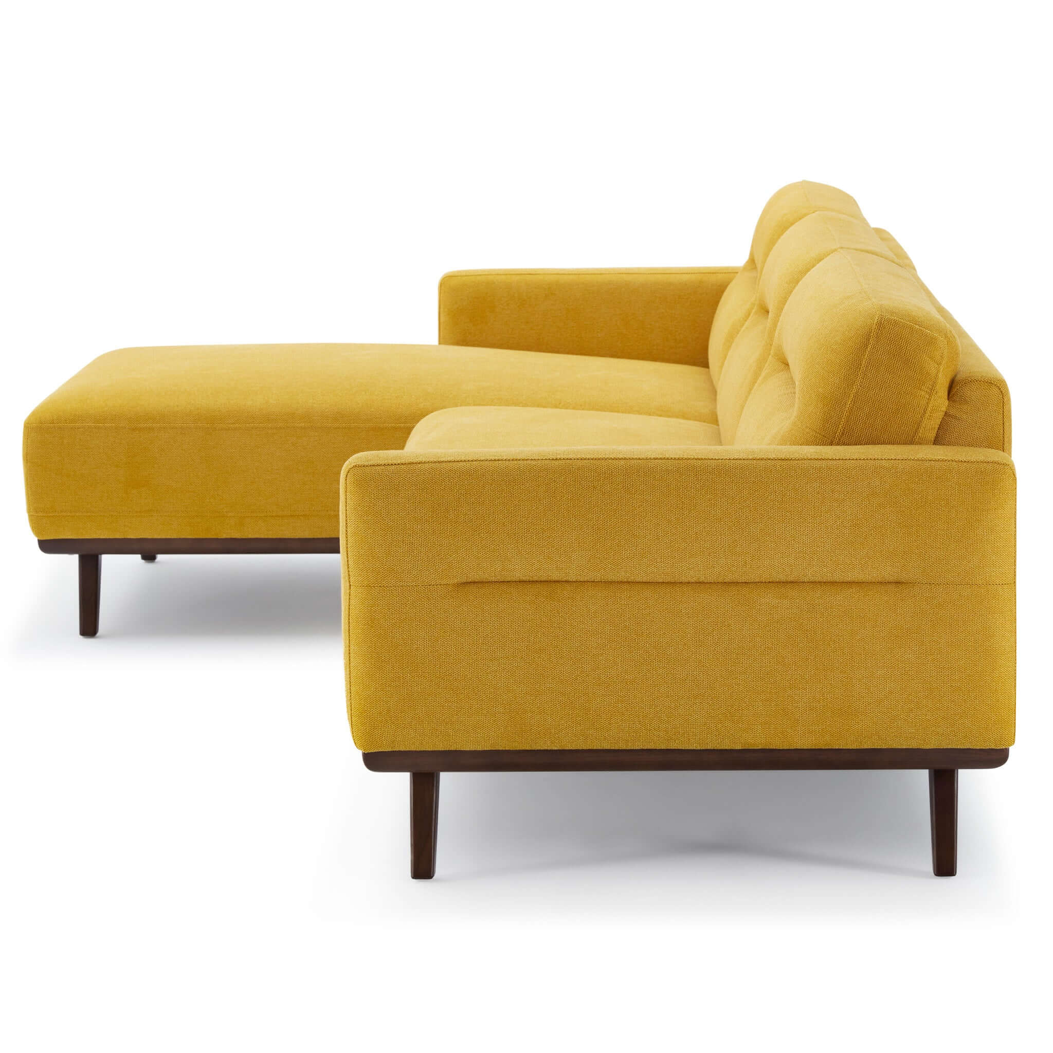 Ella L-Shaped Dark Yellow Linen Left Sectional Couch - Image 6