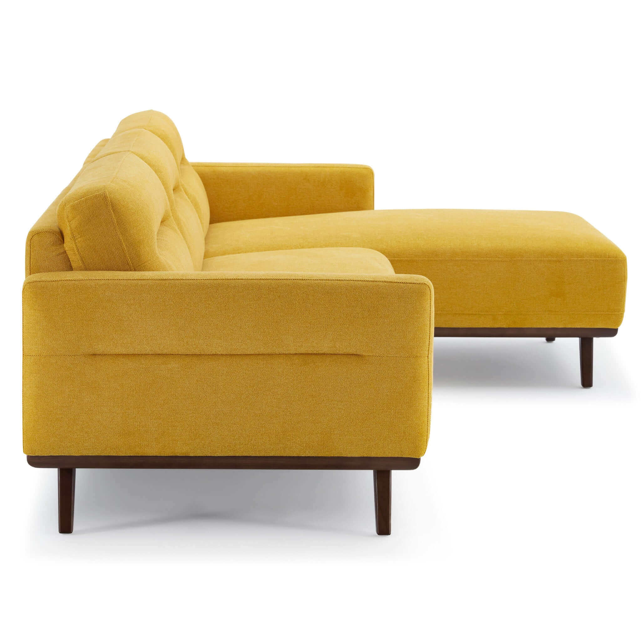 Ella L-Shaped Dark Yellow Linen Left Sectional Couch - Image 7