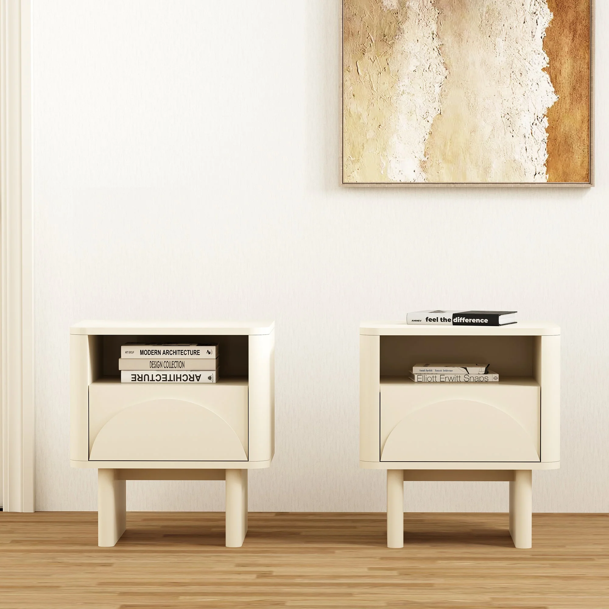 Ella Nightstand in Cream (set of 2) - Image 2