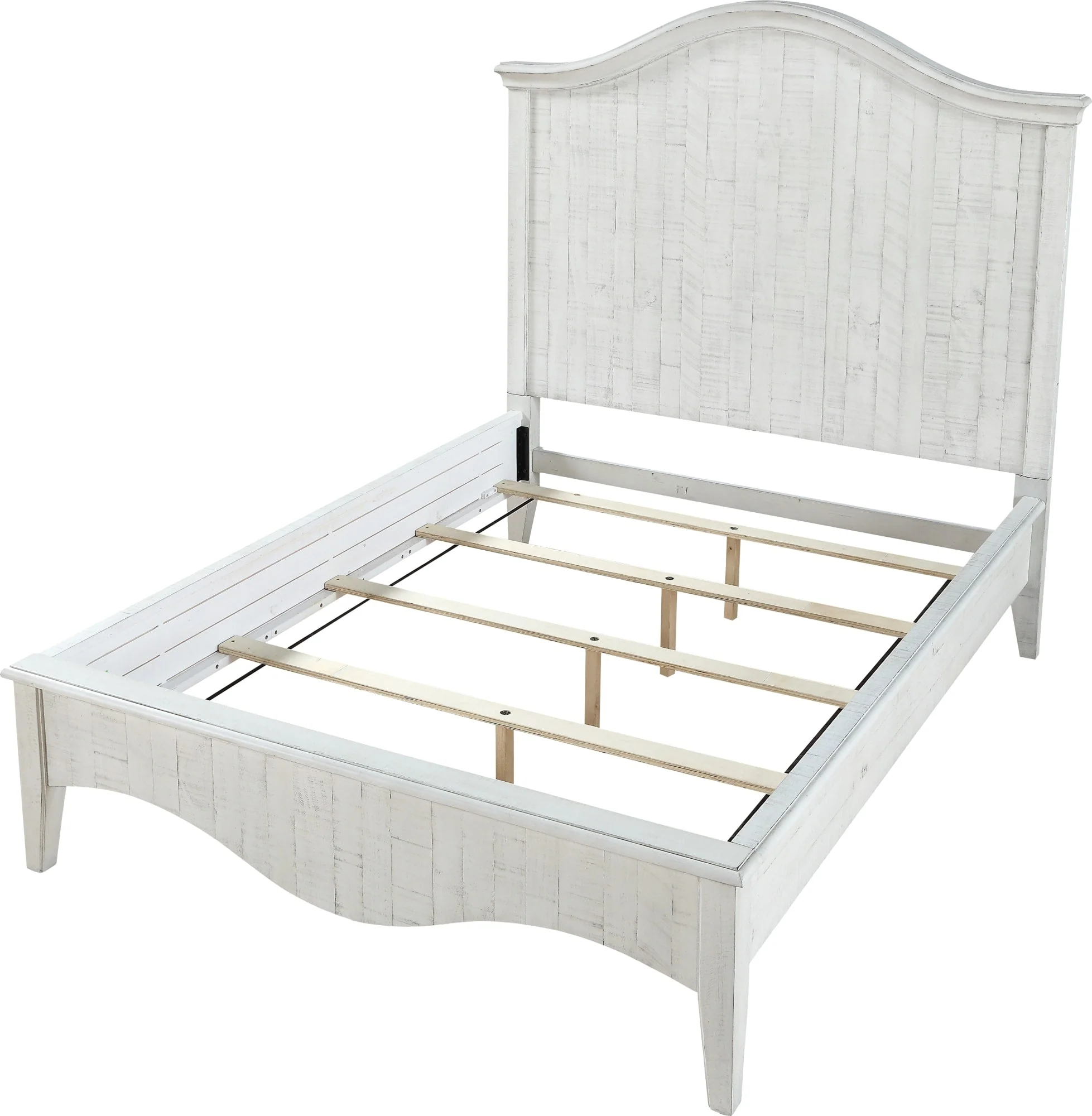 Ella White Wash Solid Wood California King Crown Bed - Image 8
