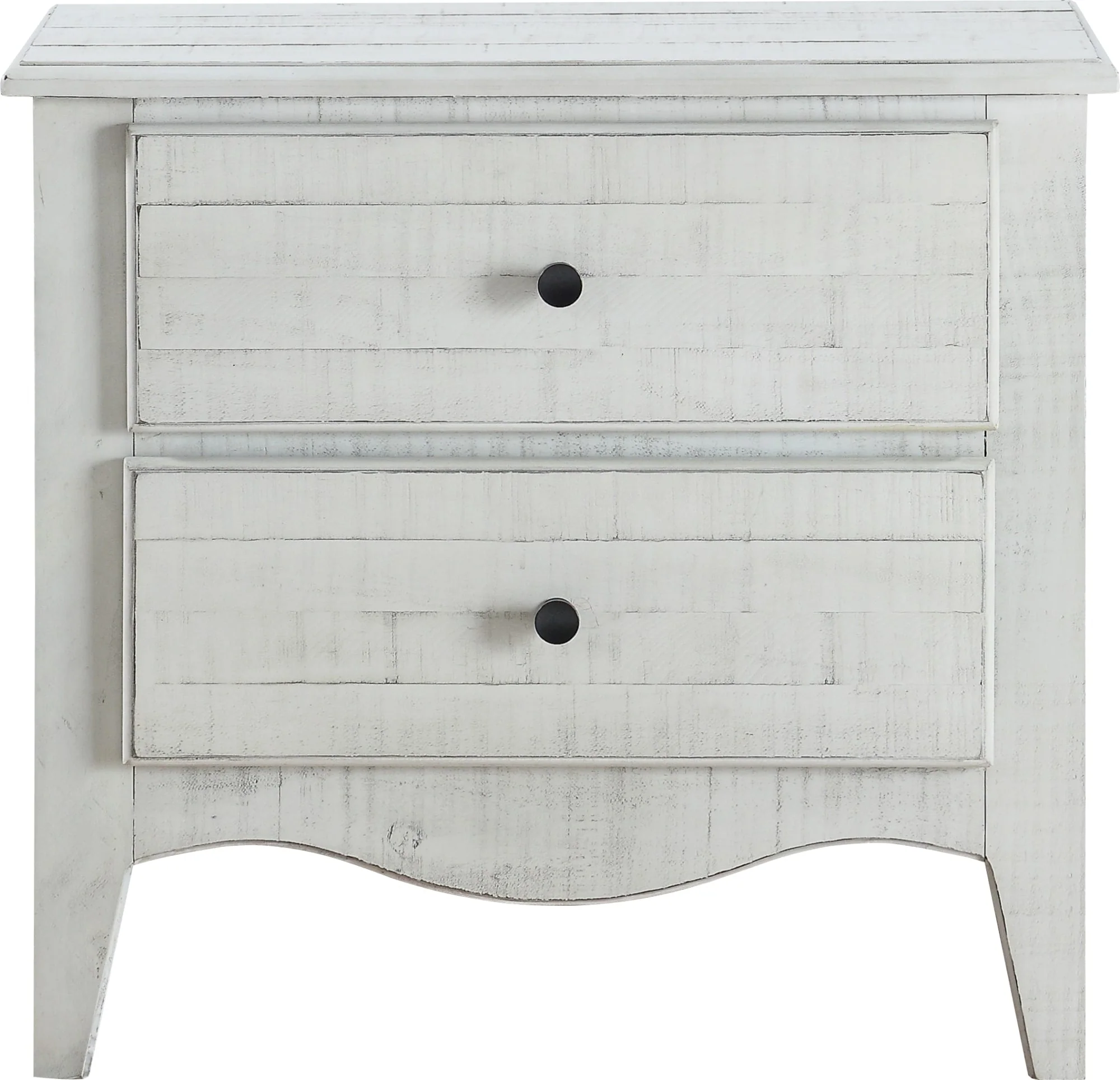 Ella White Wash Solid Wood Two Drawer Nightstand - Image 5
