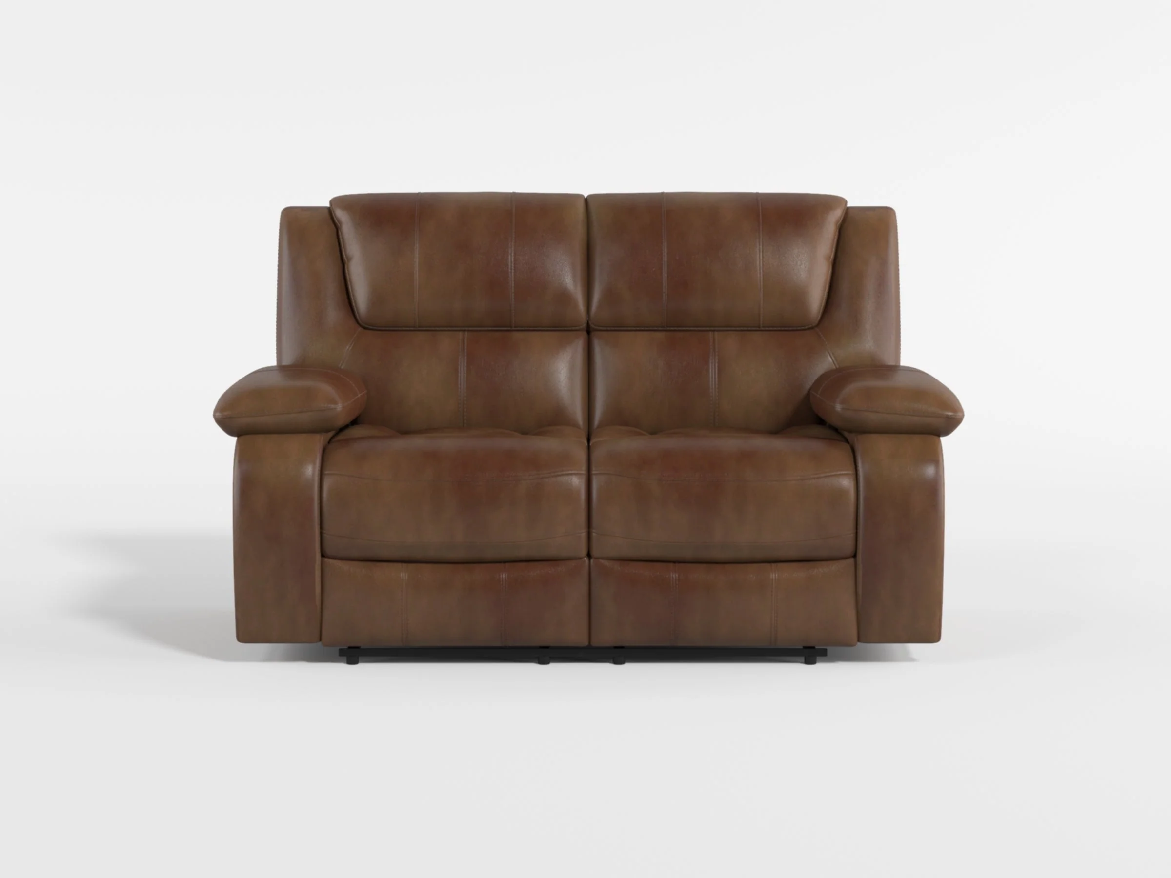 Ellicott Black Genuine Leather Double Reclining Love Seat - Image 10