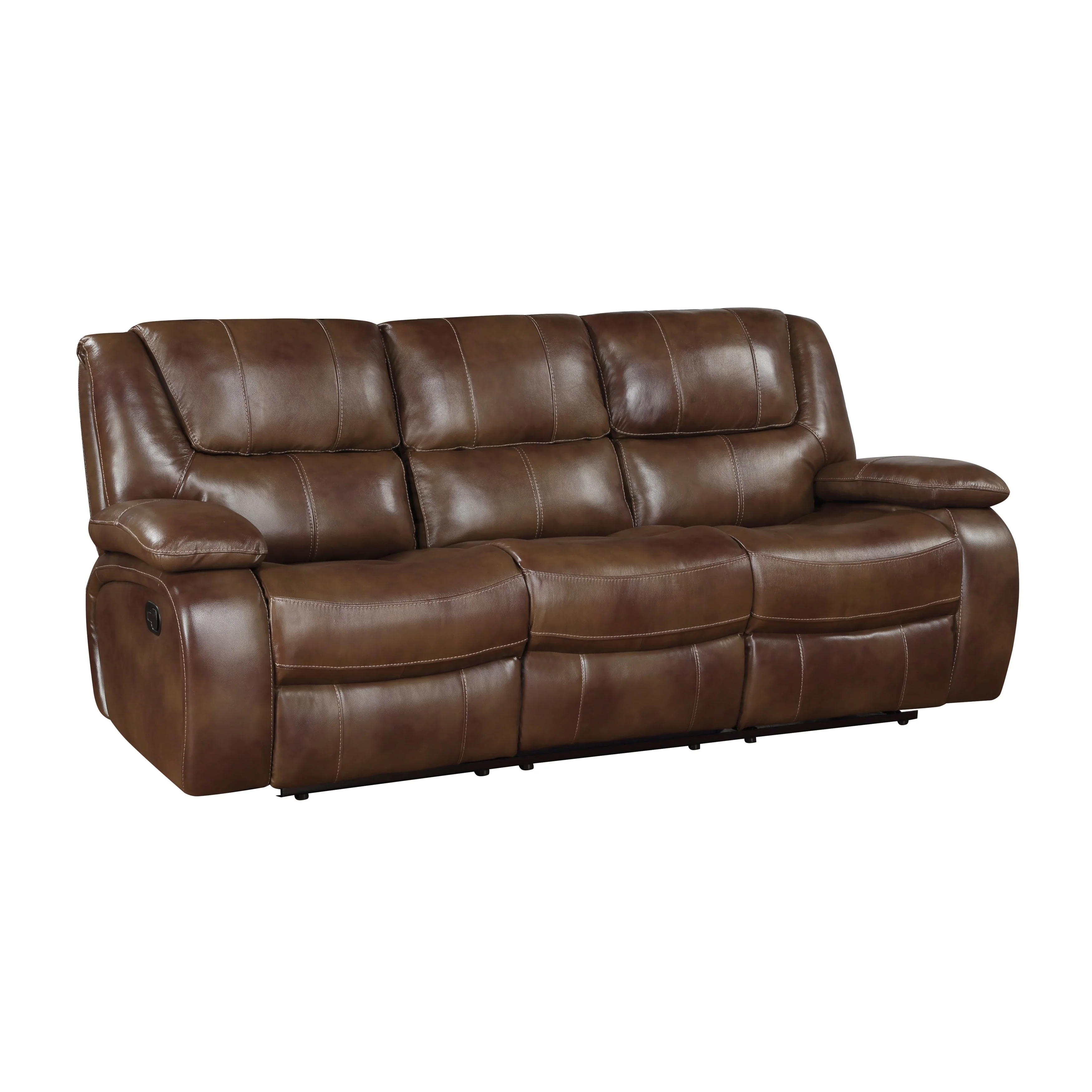 Ellicott Brown Leather Double Reclining Sofa - Image 2