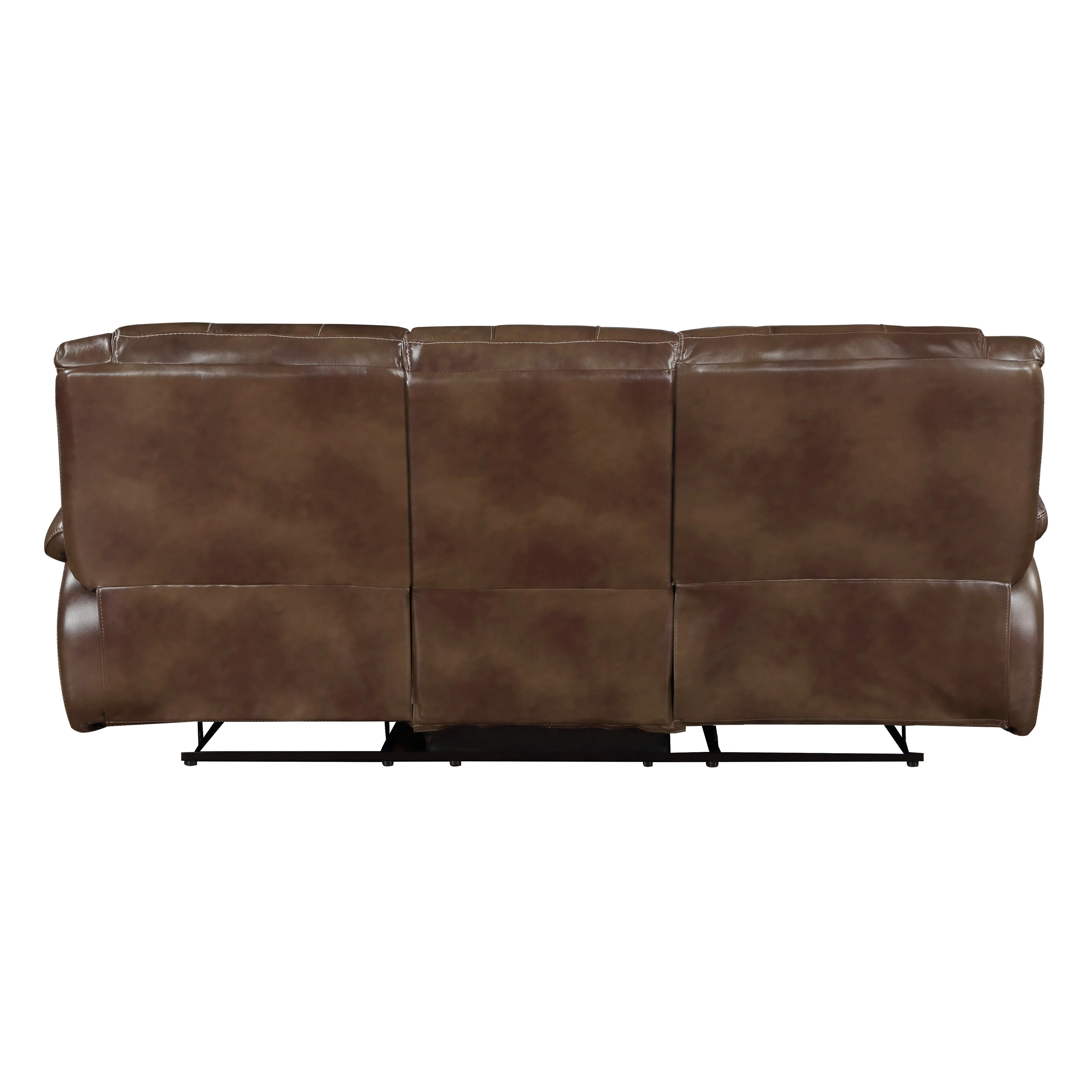 Ellicott Brown Leather Double Reclining Sofa - Image 4