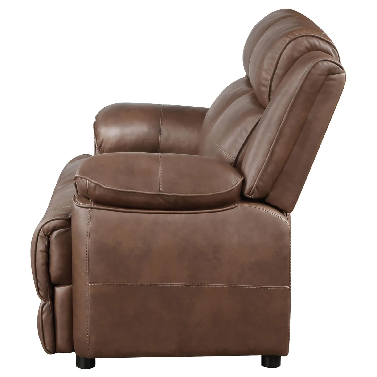 Ellington Dark Brown Upholstered Padded Arm Loveseat - Image 4