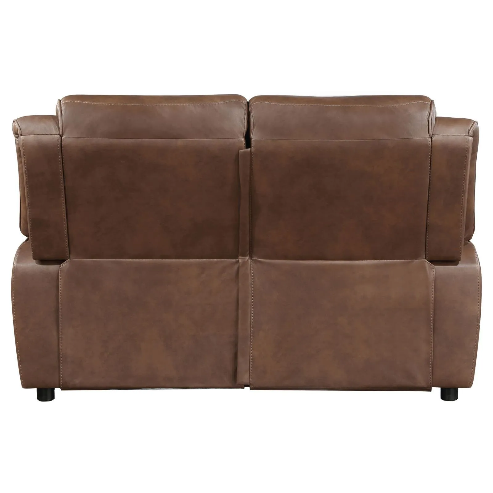 Ellington Dark Brown Upholstered Padded Arm Loveseat - Image 7