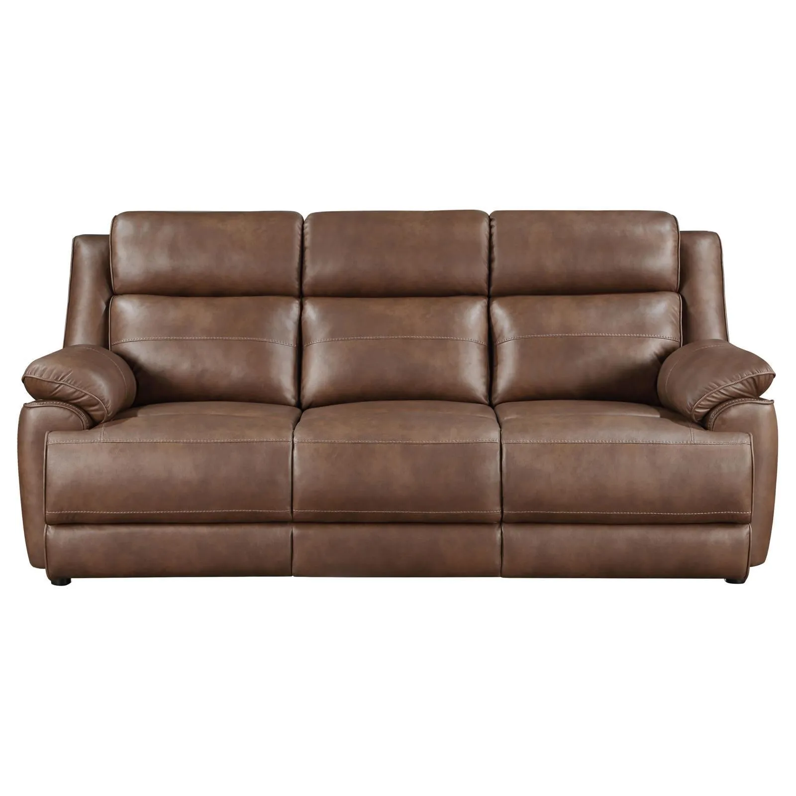 Ellington Dark Brown Upholstered Padded Arm Sofa