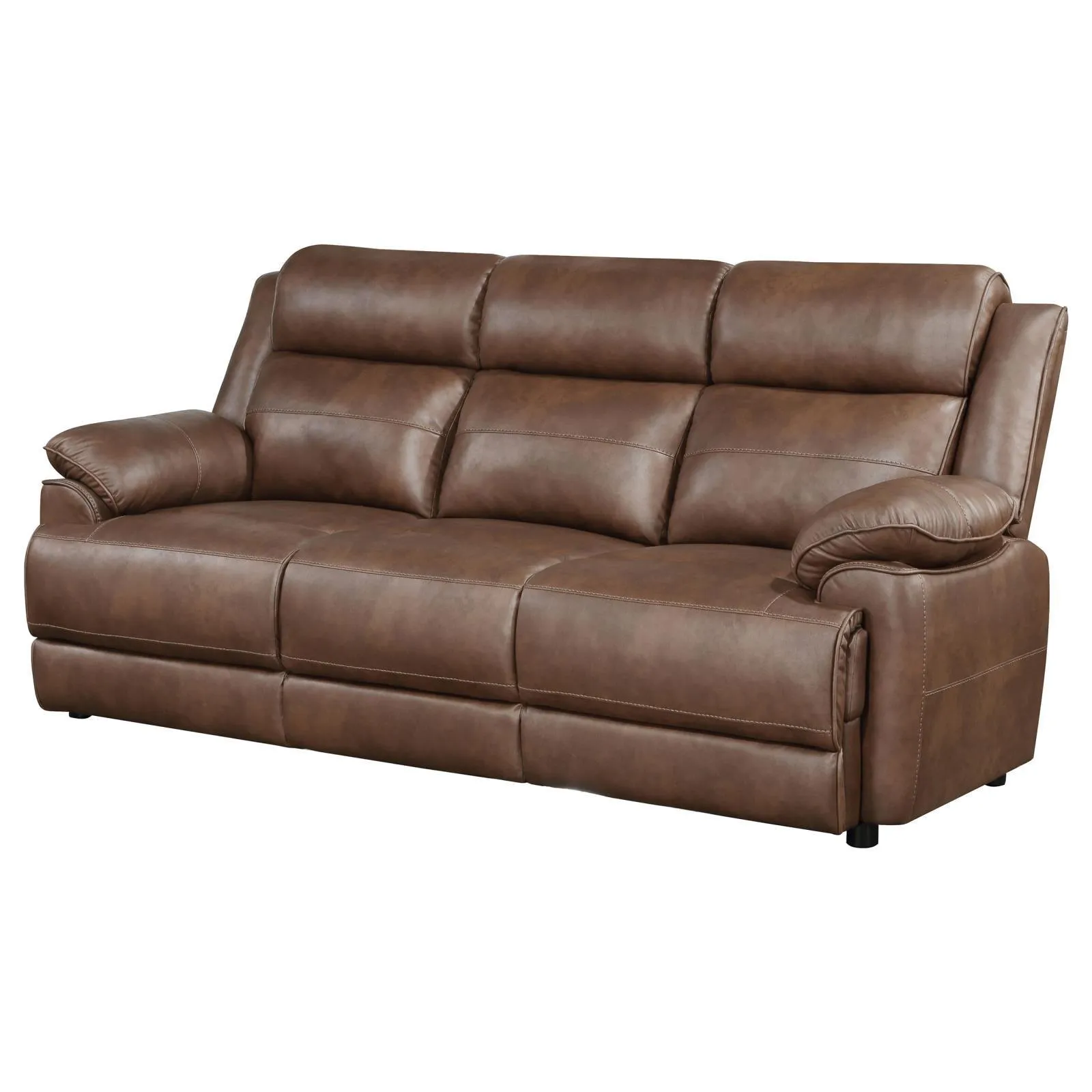 Ellington Dark Brown Upholstered Padded Arm Sofa - Image 4