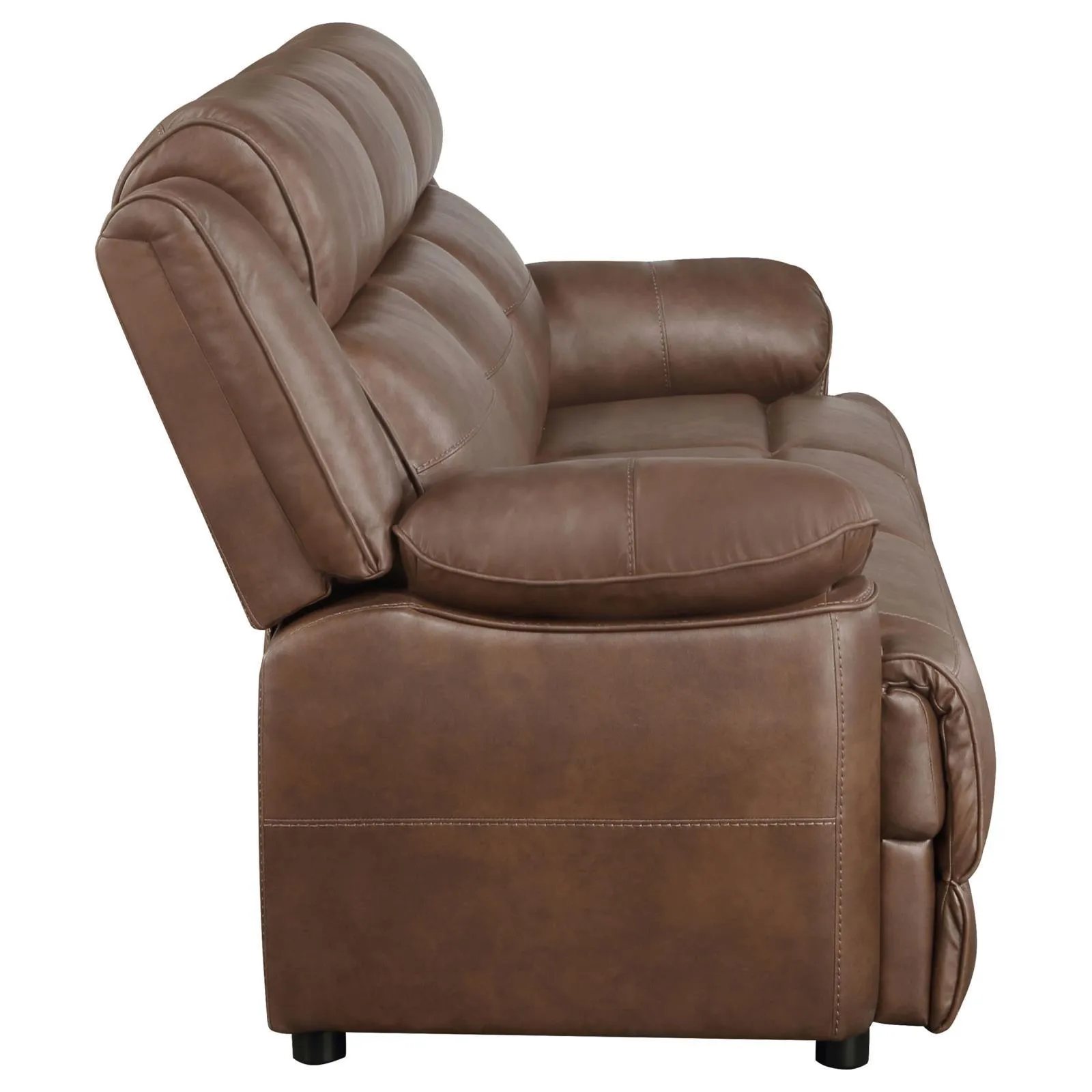 Ellington Dark Brown Upholstered Padded Arm Sofa - Image 9