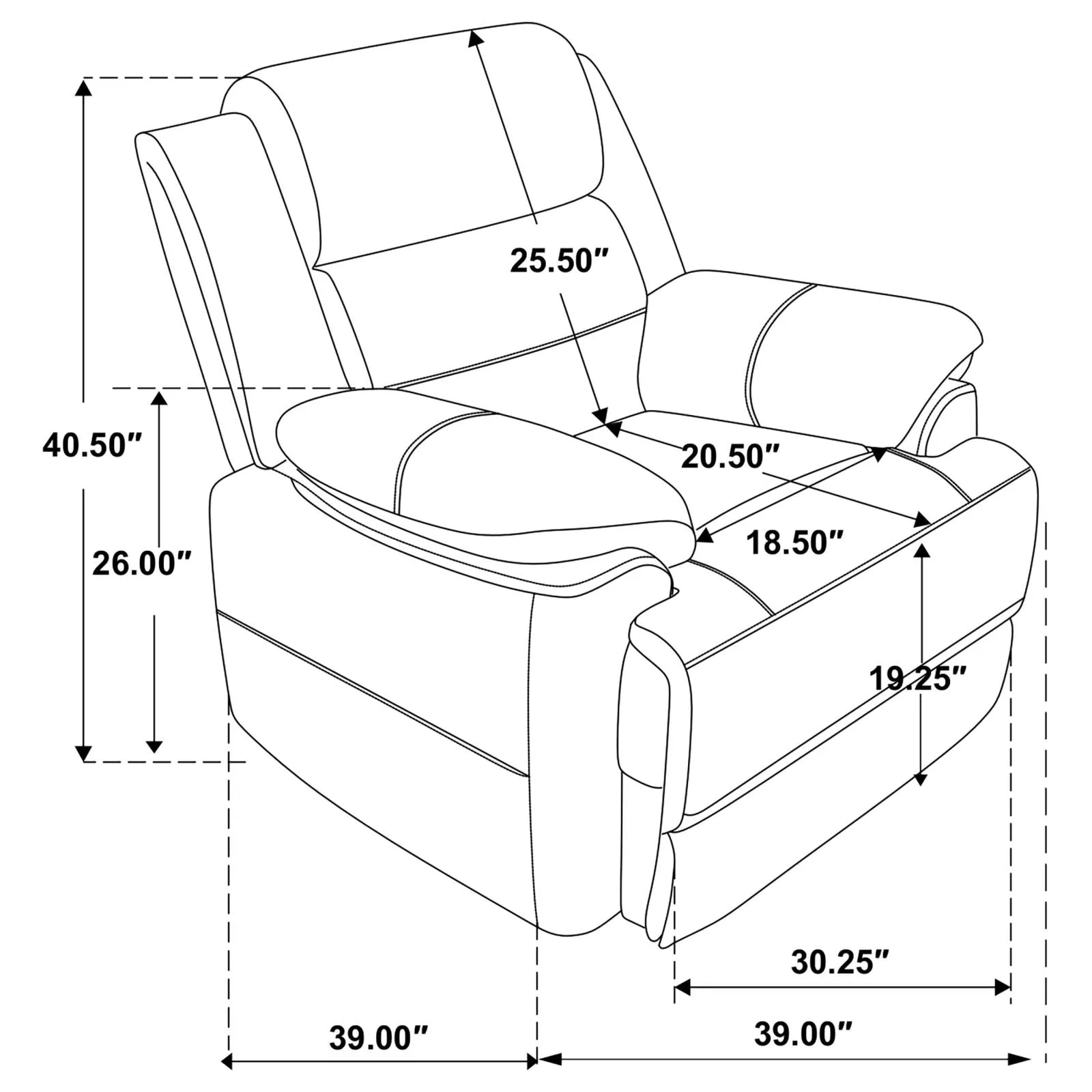 Ellington Dark Brown Upholstered Padded Living Room Set - Image 18