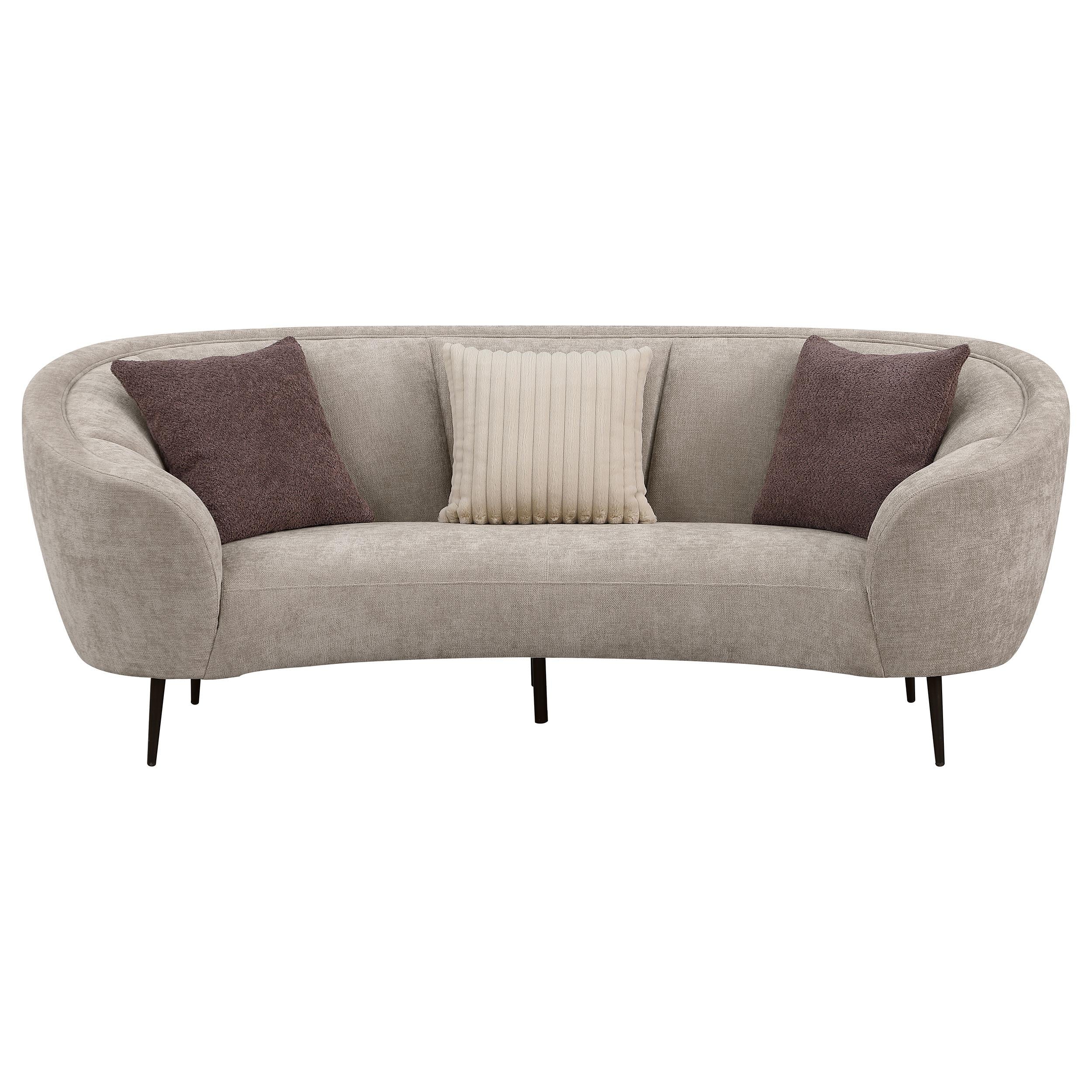 Ellorie Beige Upholstered Curved Living Room Set - Image 4