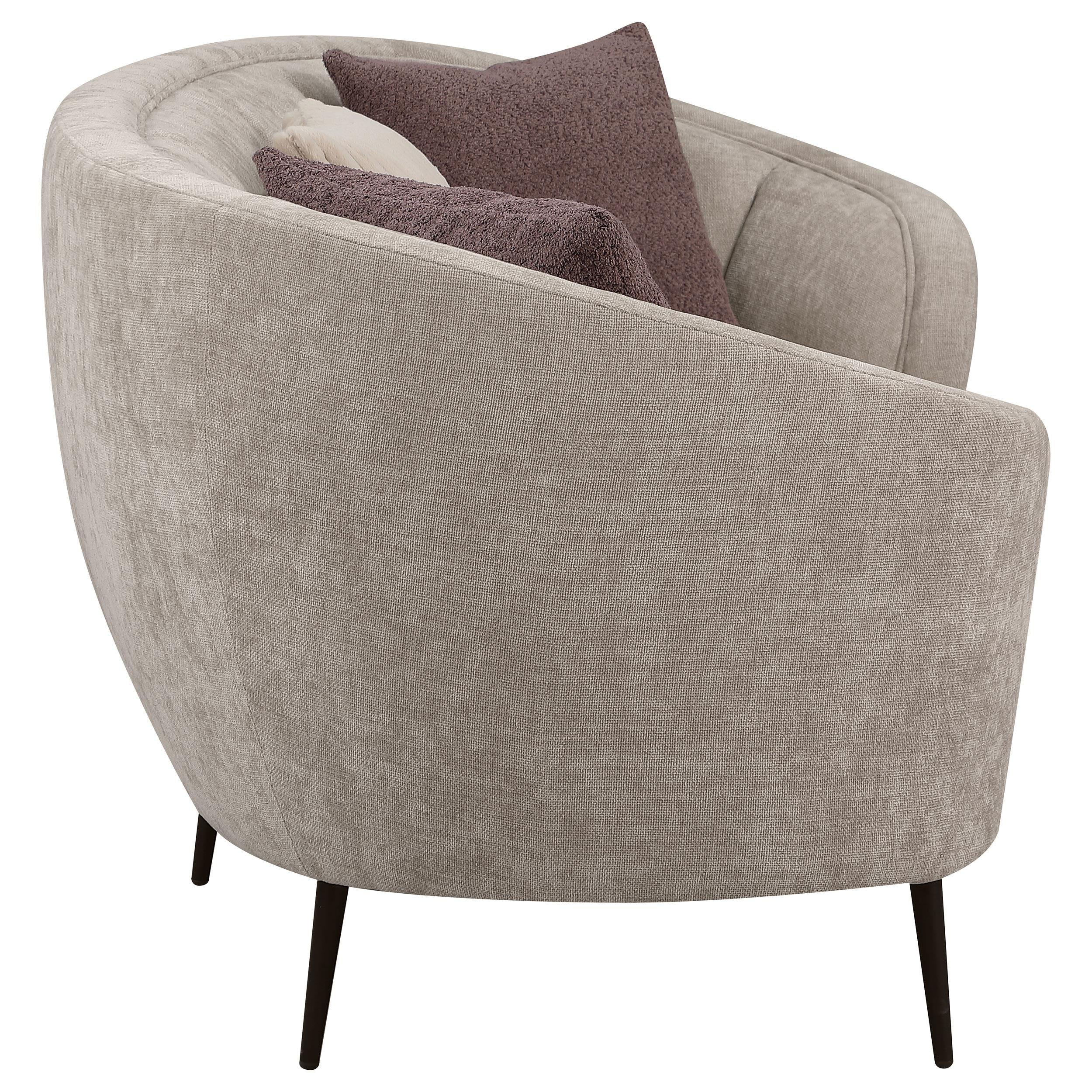Ellorie Beige Upholstered Curved Living Room Set - Image 6