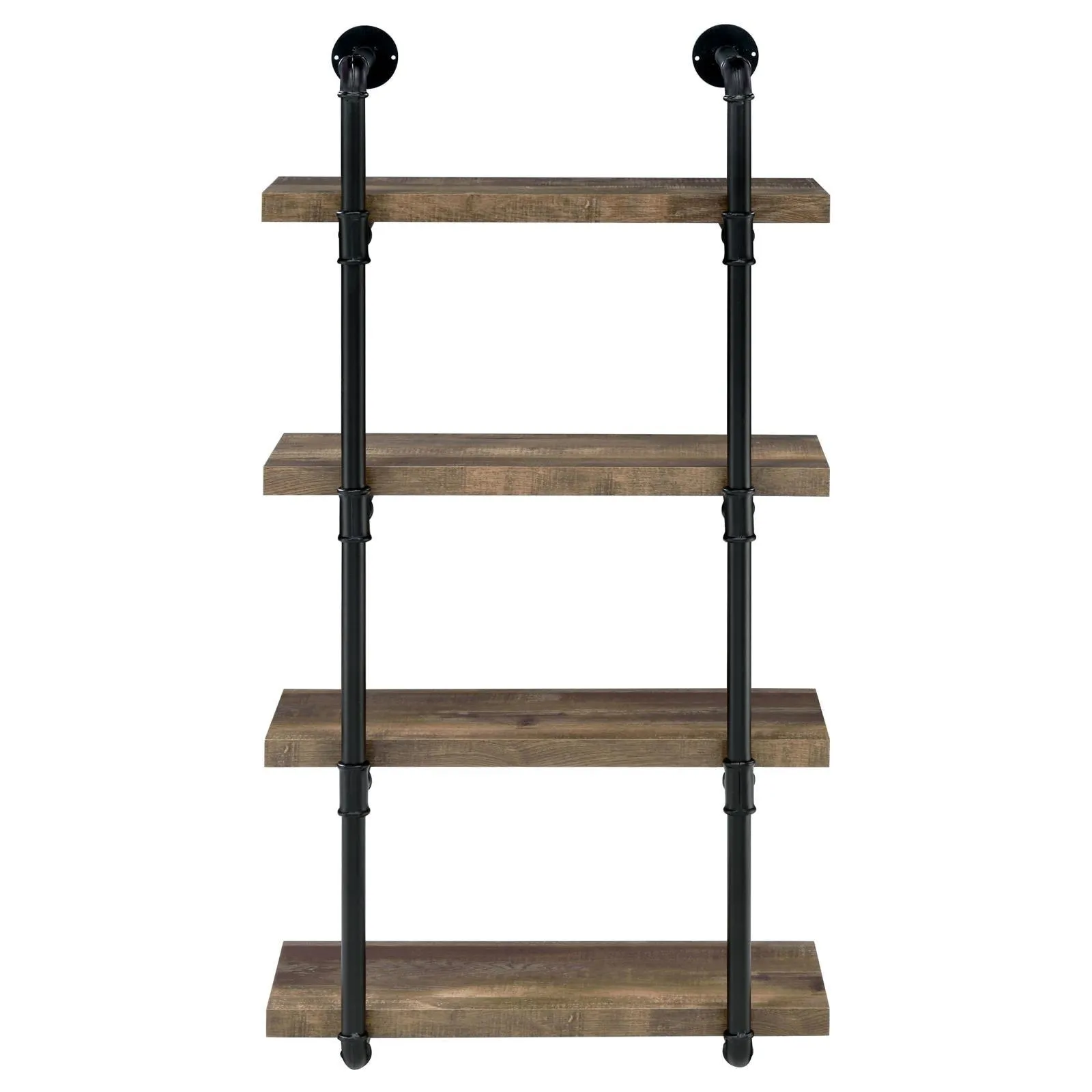 Elmcrest 24-inch Wall Shelf Black/Rustic Oak - Image 3