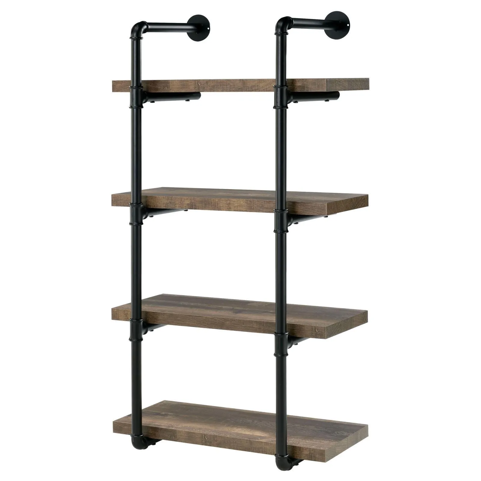 Elmcrest 24-inch Wall Shelf Black/Rustic Oak - Image 4