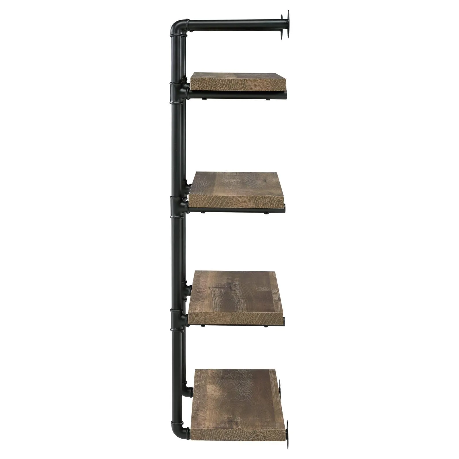 Elmcrest 24-inch Wall Shelf Black/Rustic Oak - Image 5