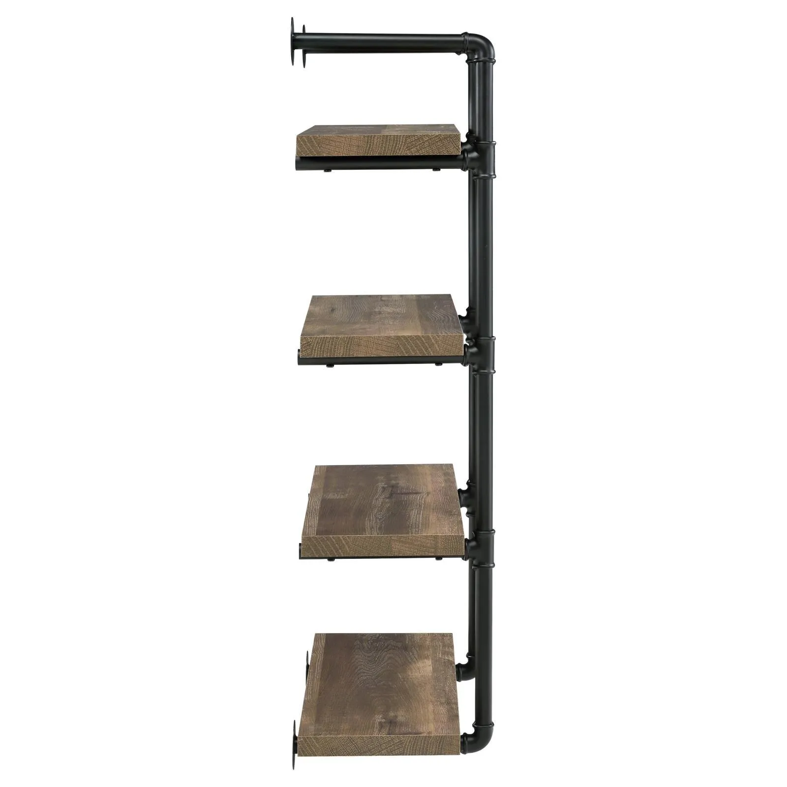 Elmcrest 24-inch Wall Shelf Black/Rustic Oak - Image 9