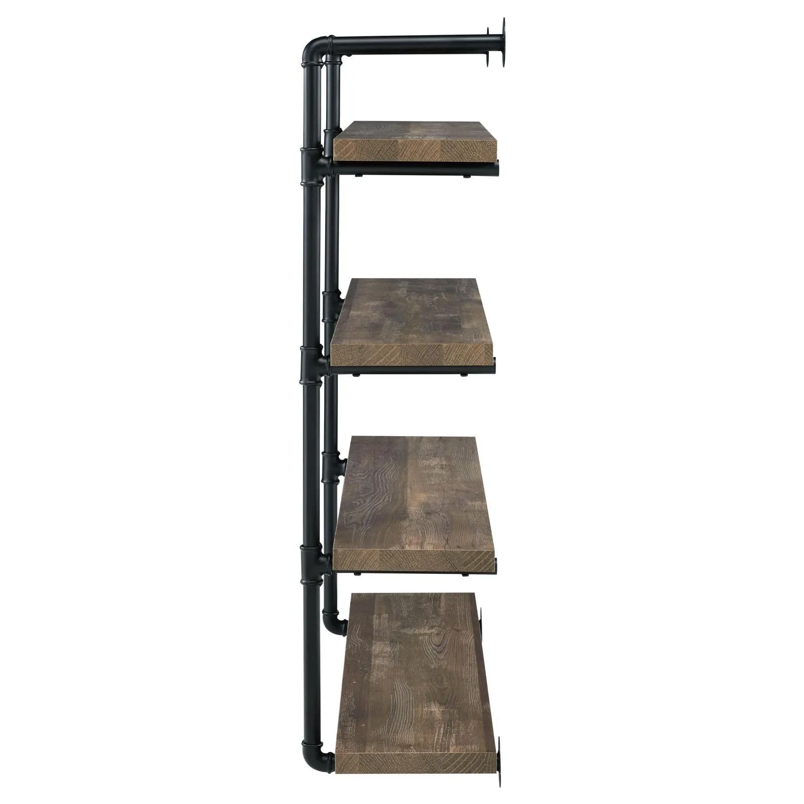Elmcrest 40-inch Wall Shelf Black/Rustic Oak - Image 5