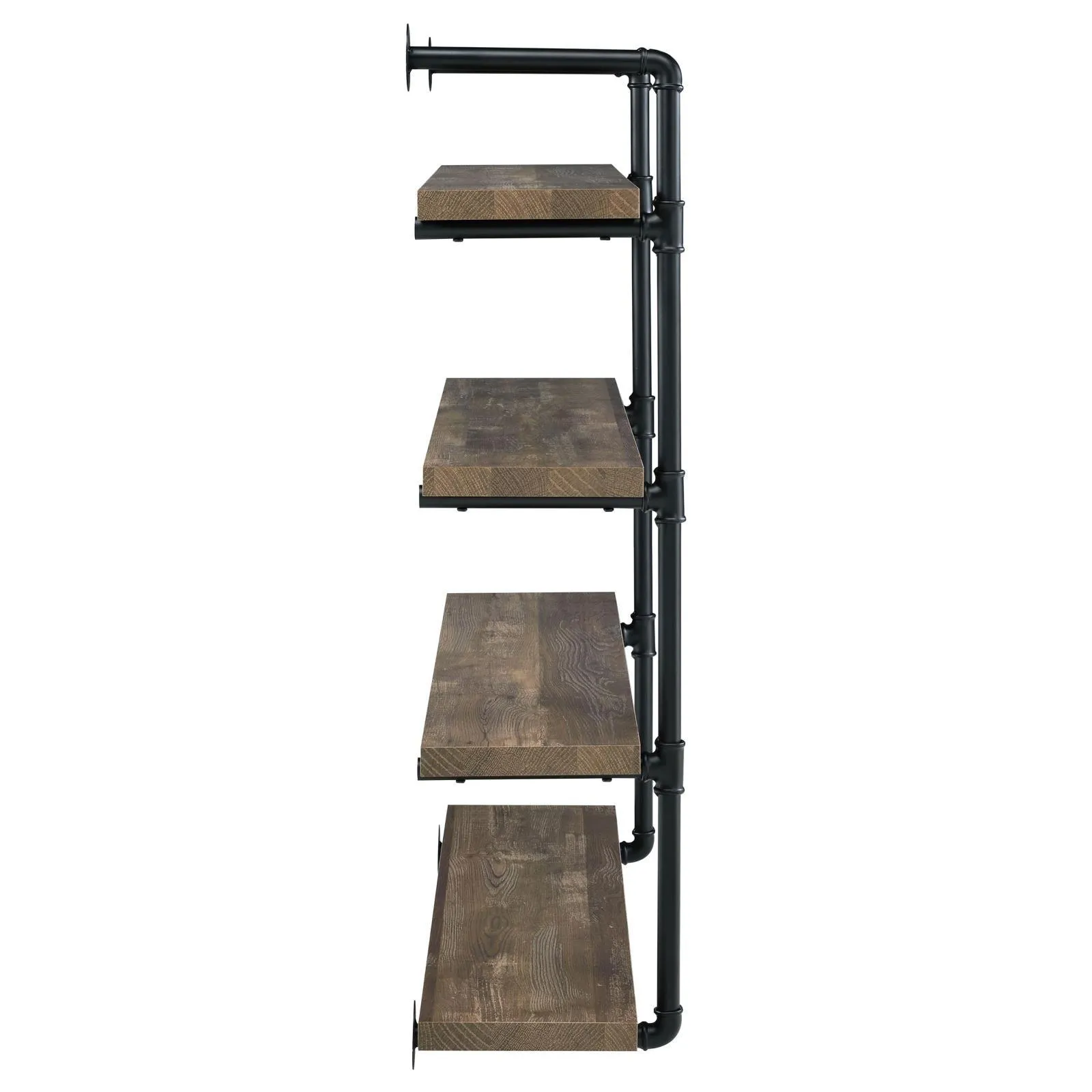 Elmcrest 40-inch Wall Shelf Black/Rustic Oak - Image 9