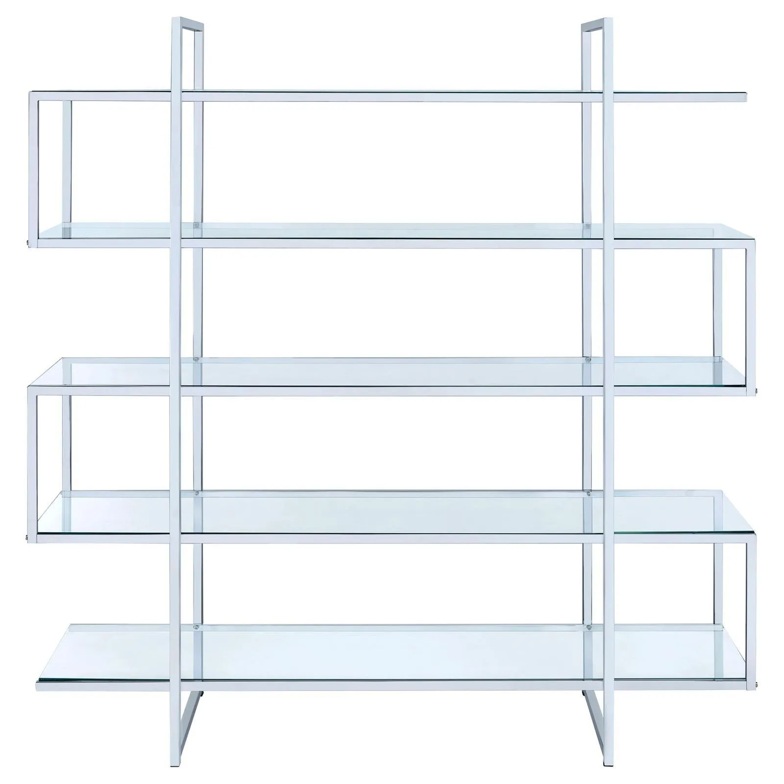 Elmer Clear/Chrome 5-Shelf Bookcase - Image 3