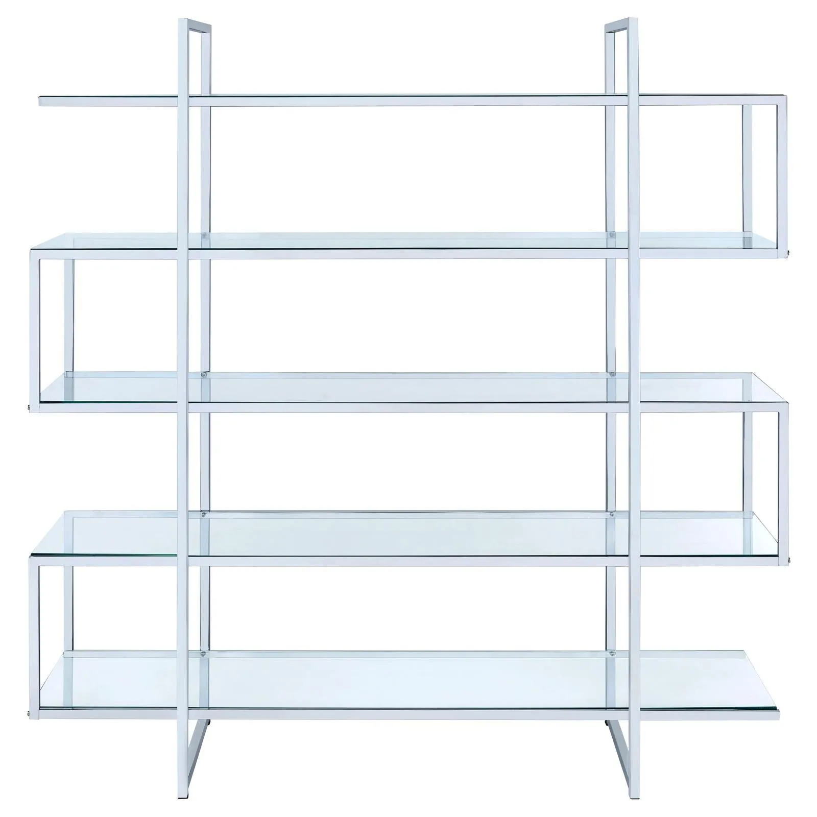 Elmer Clear/Chrome 5-Shelf Bookcase - Image 5