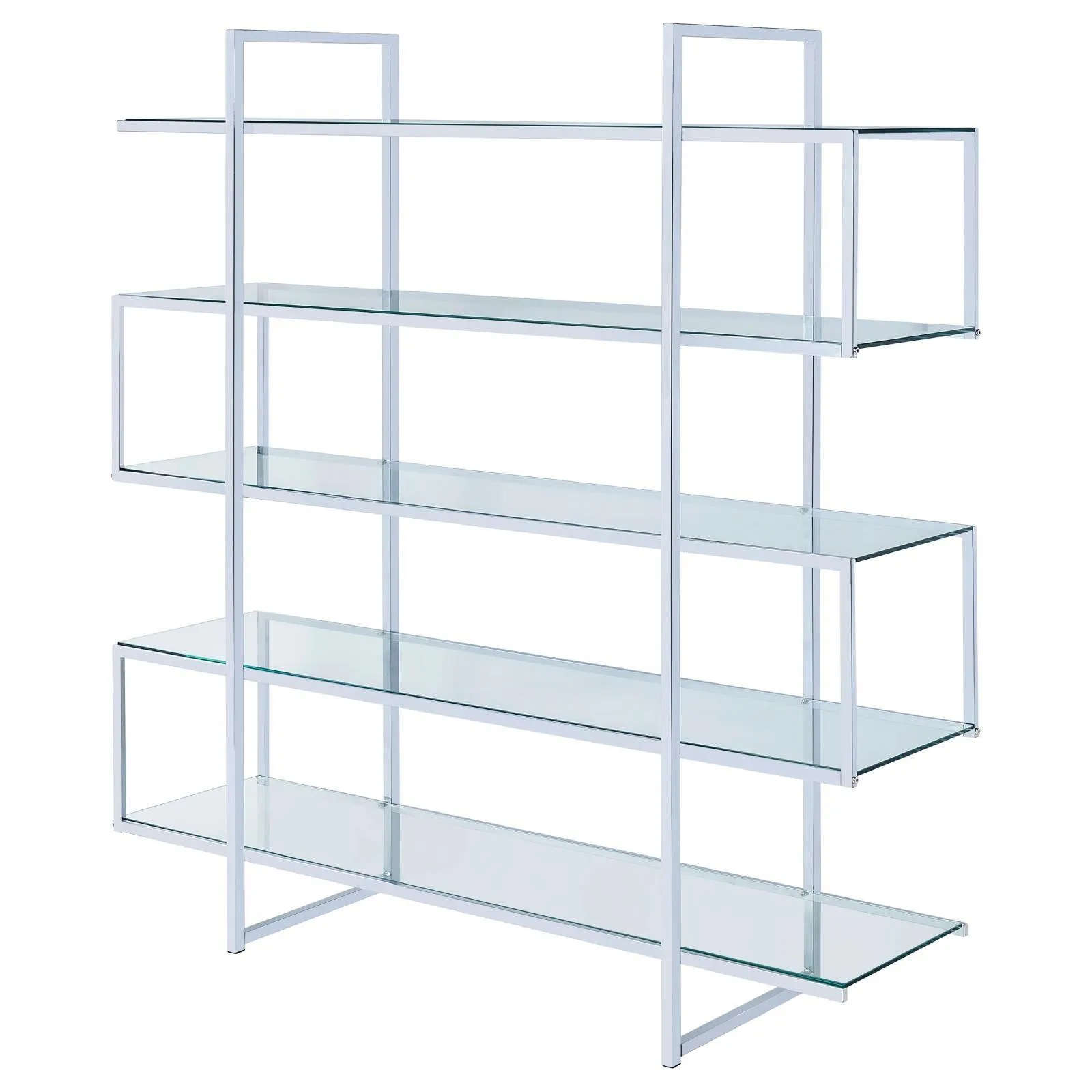 Elmer Clear/Chrome 5-Shelf Bookcase - Image 6