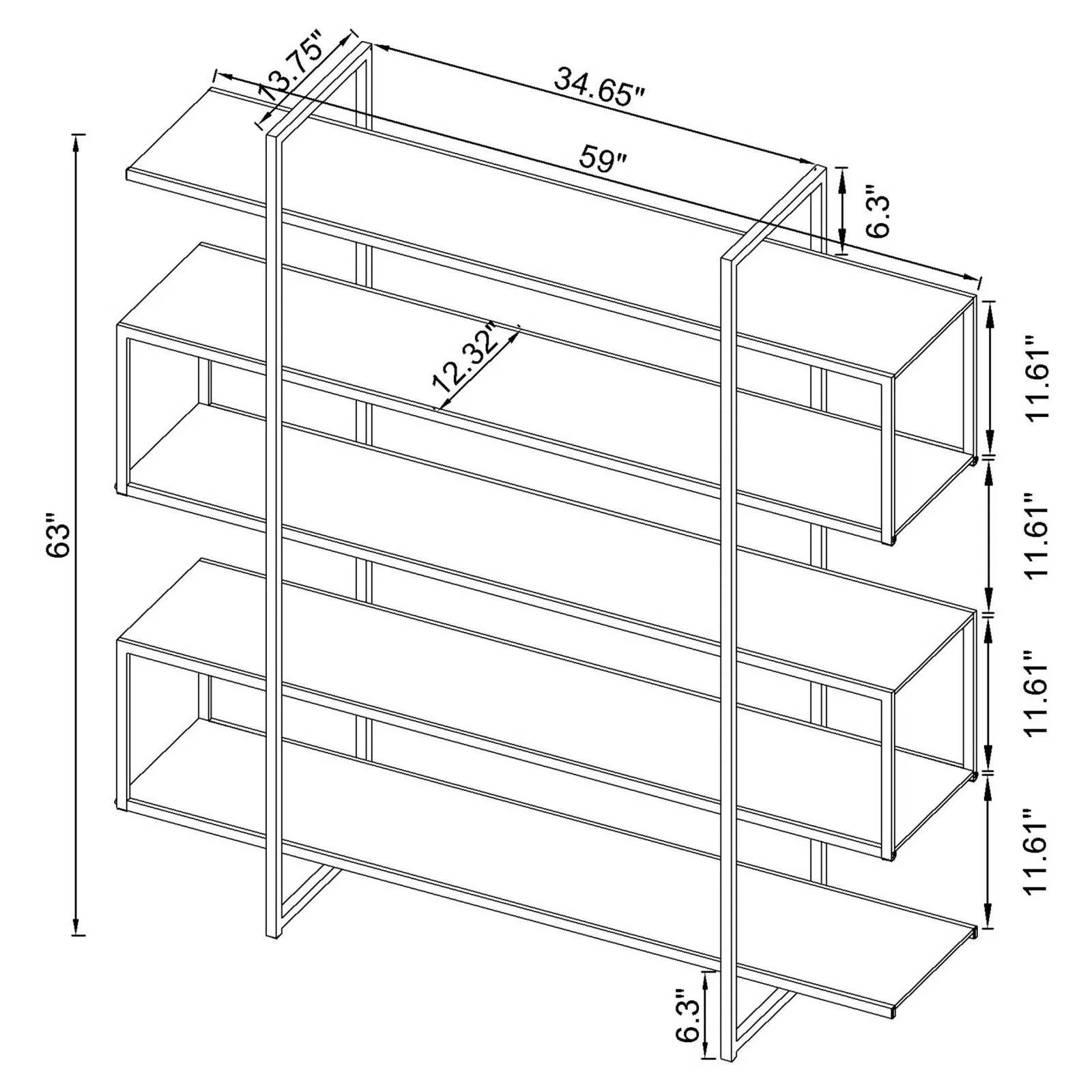 Elmer Clear/Chrome 5-Shelf Bookcase - Image 8