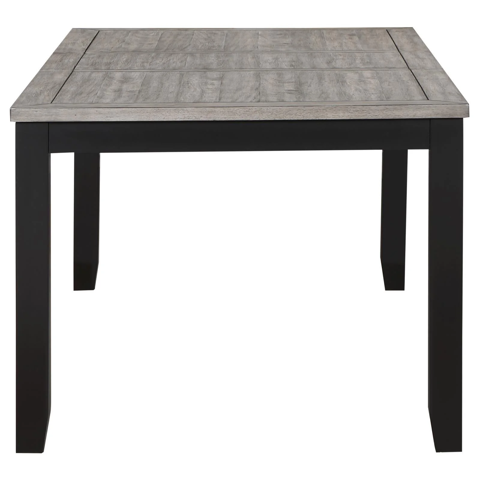 Elodie Gray and Black Rectangular Dining Table with Extension Leaf - Image 5