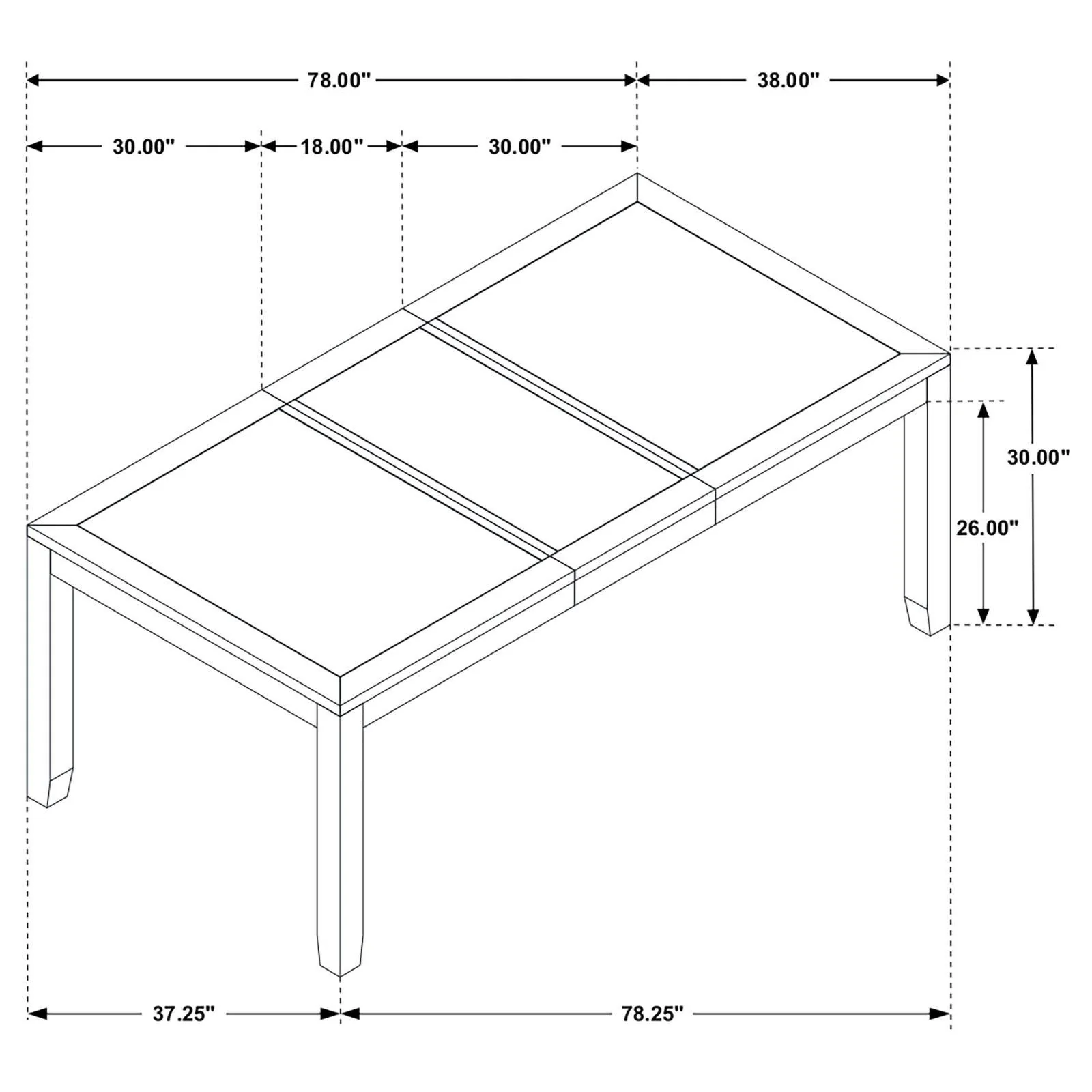 Elodie Gray and Black Rectangular Dining Table with Extension Leaf - Image 9