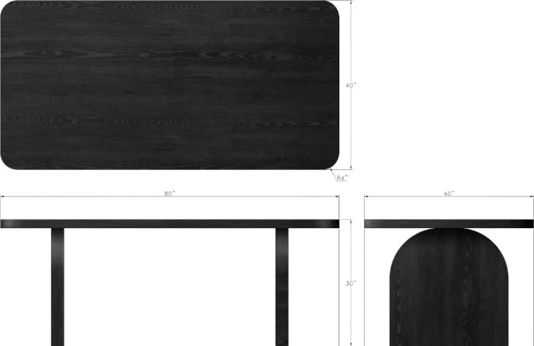 Elora Jet Rectangular Dining Table - Image 2