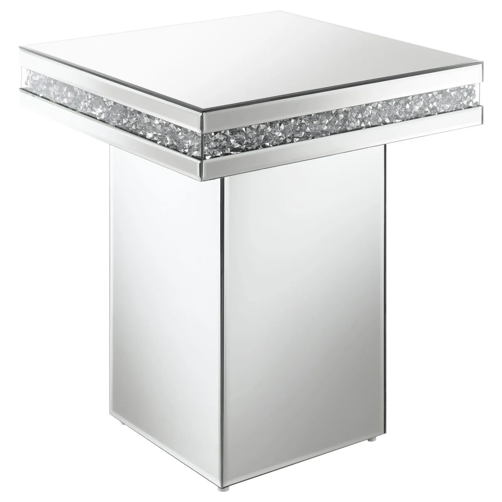Elora Mirror Pedestal Square Top Accent Table - Image 2