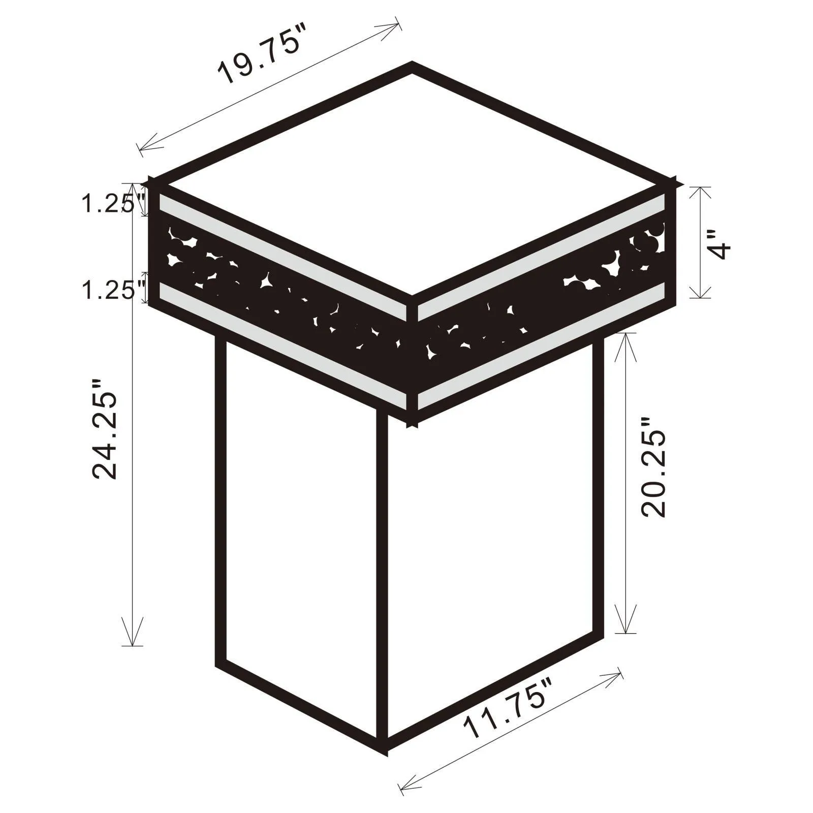 Elora Mirror Pedestal Square Top Accent Table - Image 4