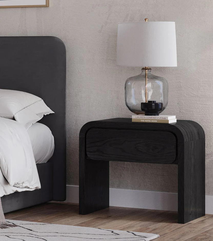 Elora One Drawer Nightstand in Jet Black Ash - Image 2
