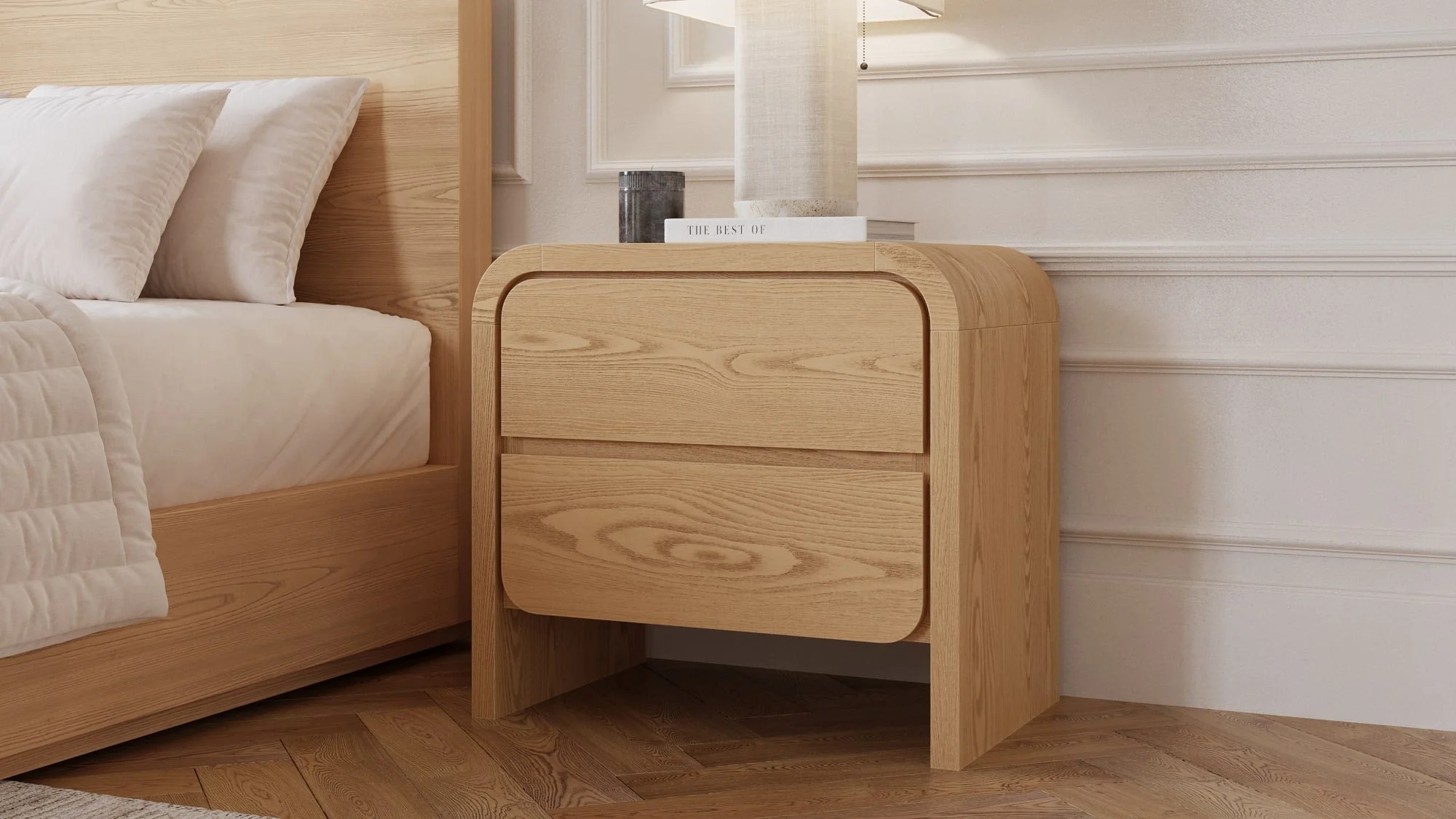 Elora Timber Two Drawer Nightstand - Image 8