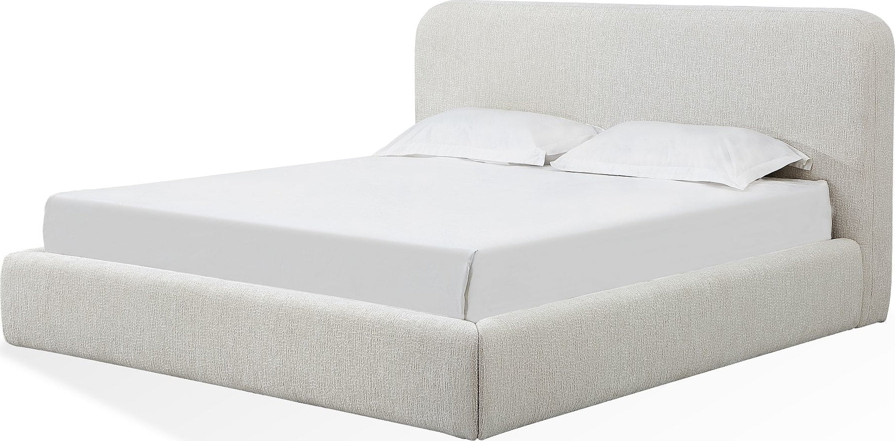 Elora Whitewashed King Upholstered Platform Bed - Image 7