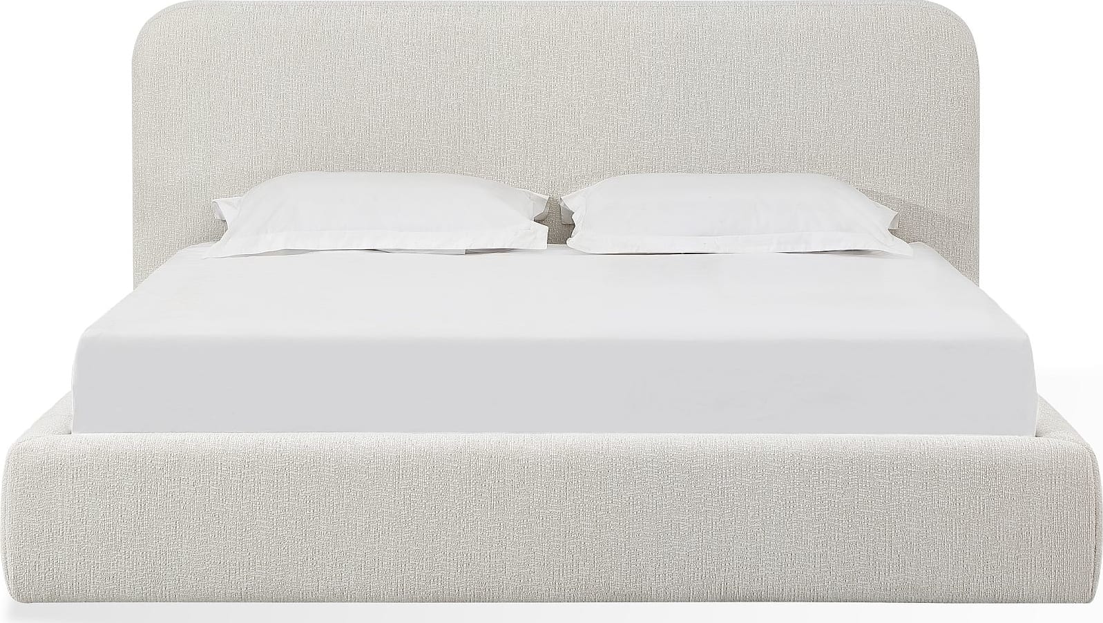 Elora Whitewashed Queen Upholstered Platform Bed - Image 3
