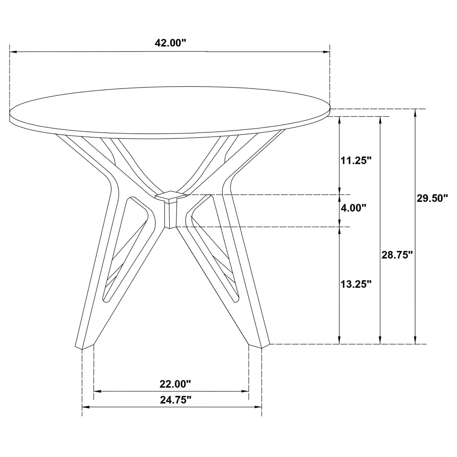 Elowen Light Walnut 5-Piece Round Solid Wood Dining Set - Image 11