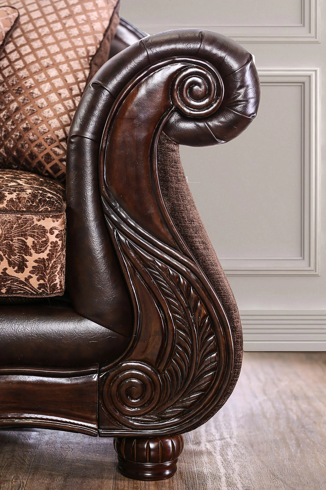 Elpis Brown/Espresso Sofa & Loveseat - Image 5