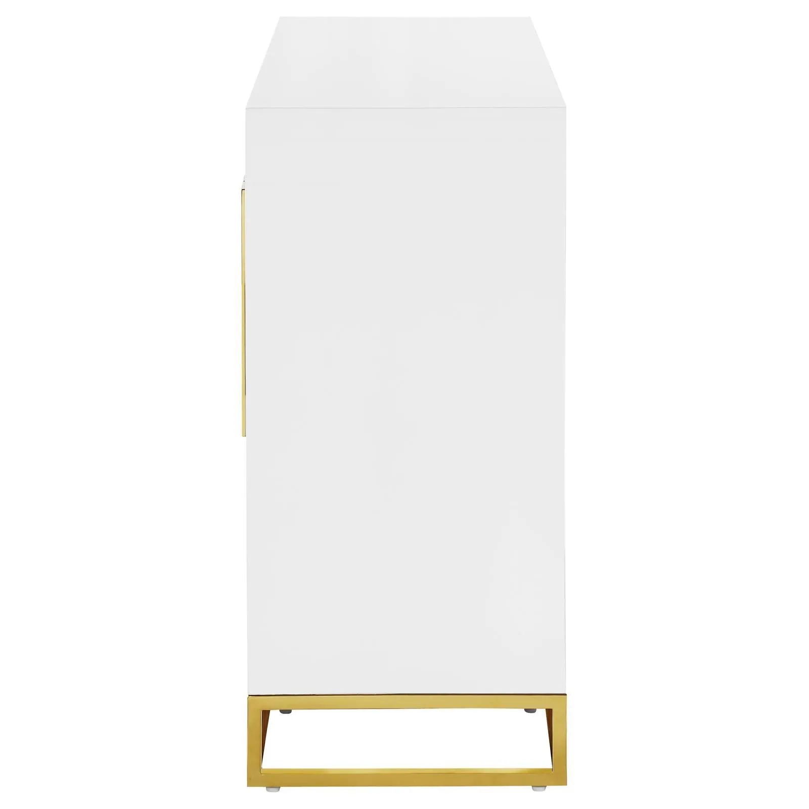 Elsa White/Gold 2-Door Accent Cabinet with Adjustable Shelves - Image 5