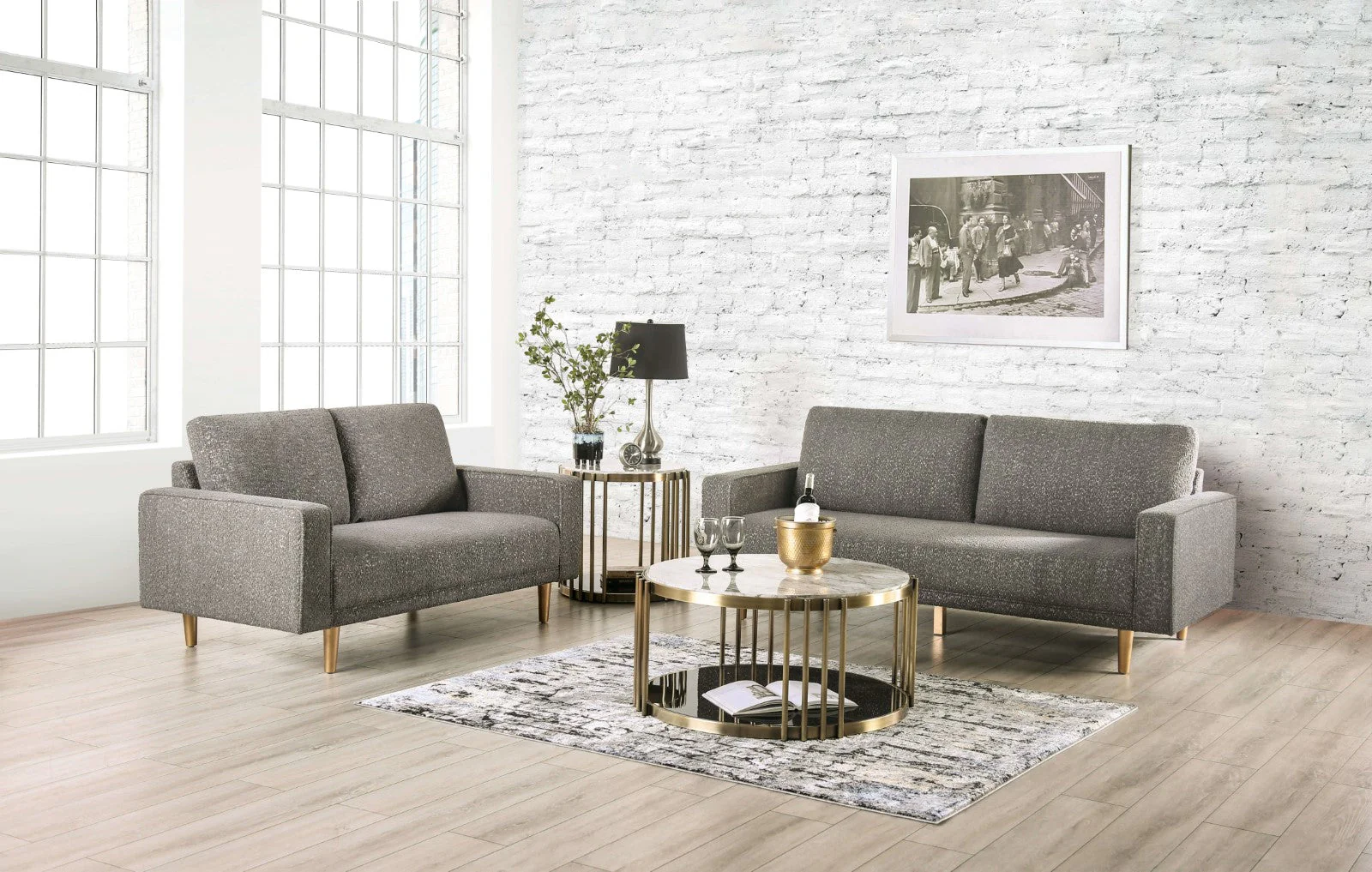 Elverum Charcoal Gray Loveseat - Image 2