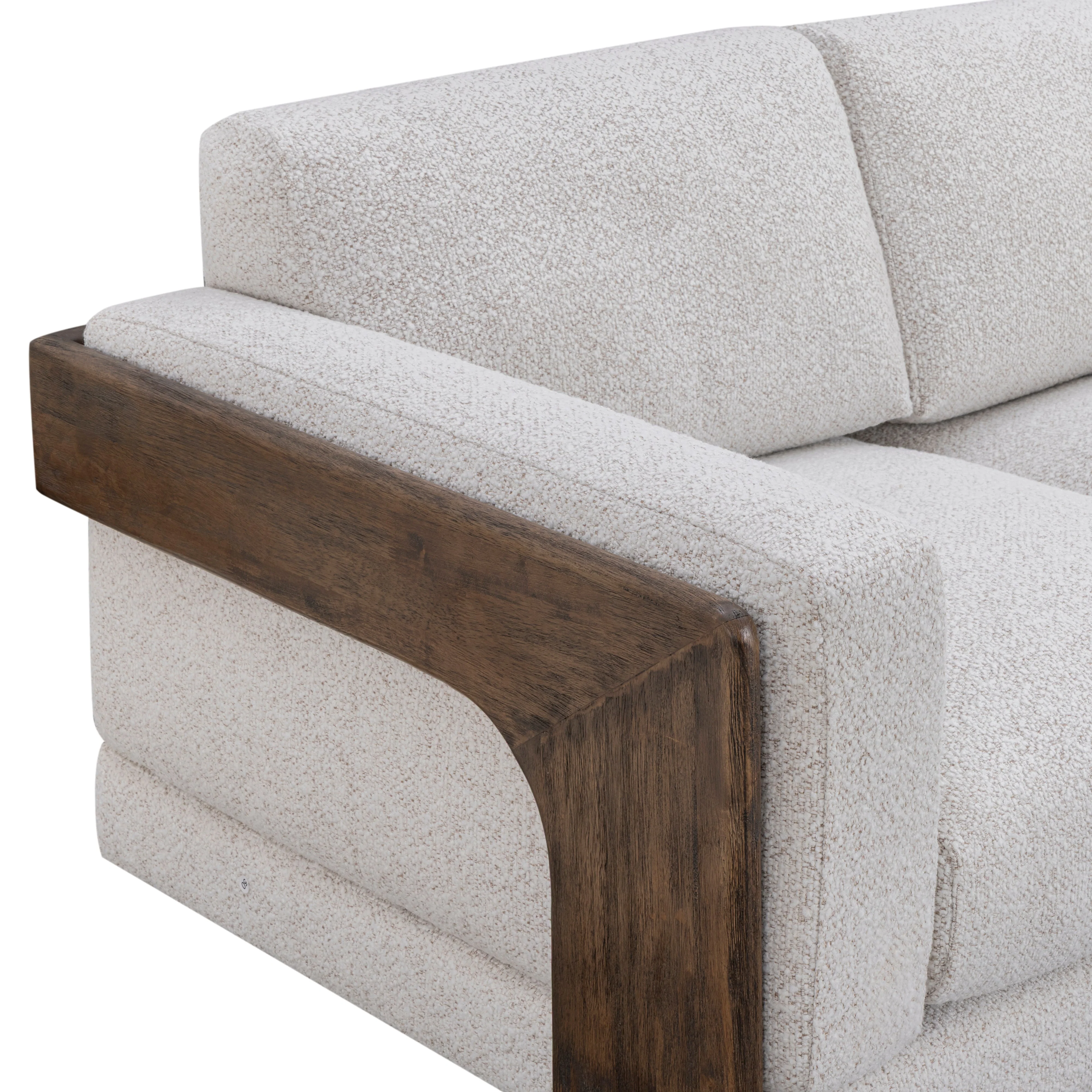 Elyn 91" Cream Contract-Grade Boucle Sofa - Image 3