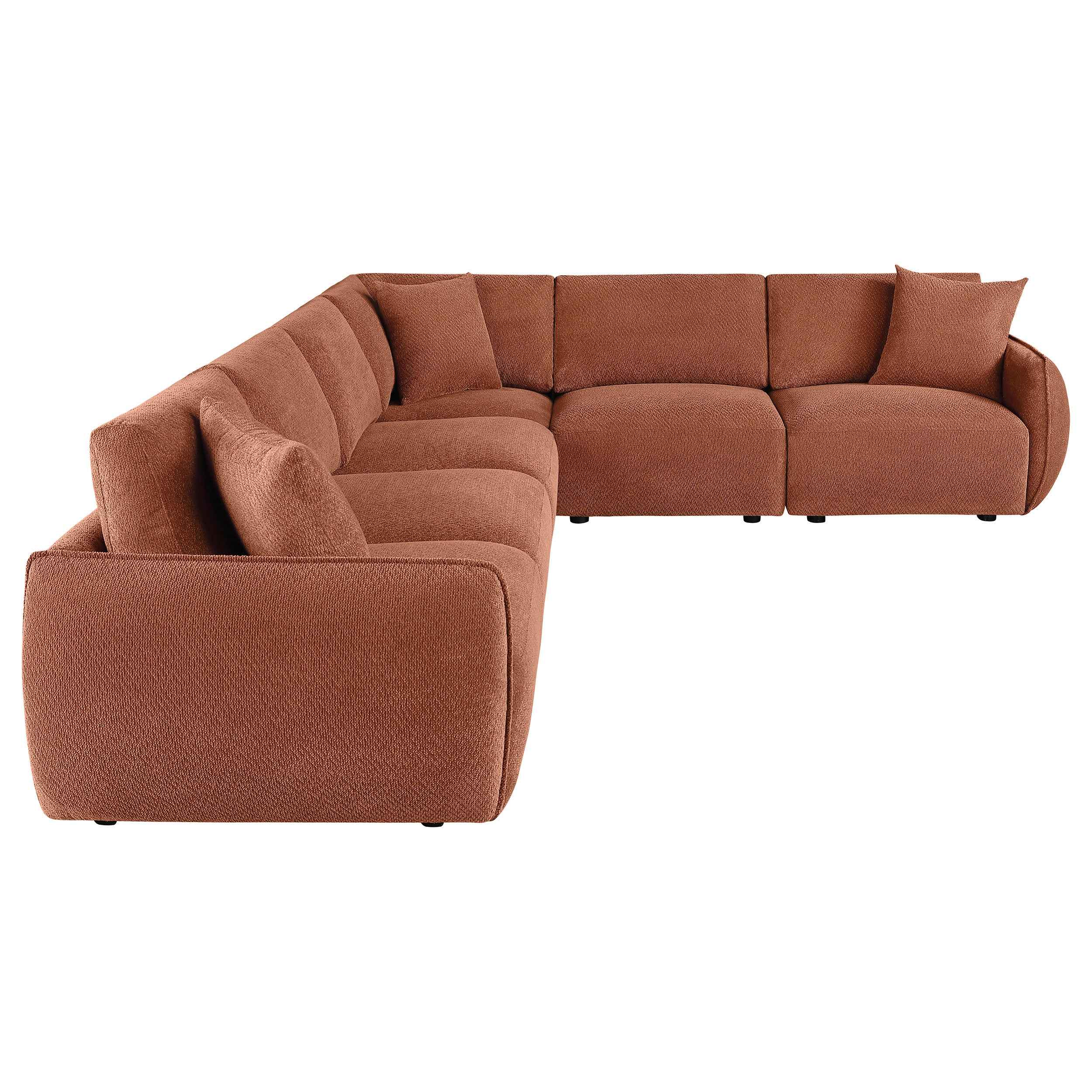 Elysia Coral 6-piece Chenille Upholstered Modular Sectional Sofa - Image 4
