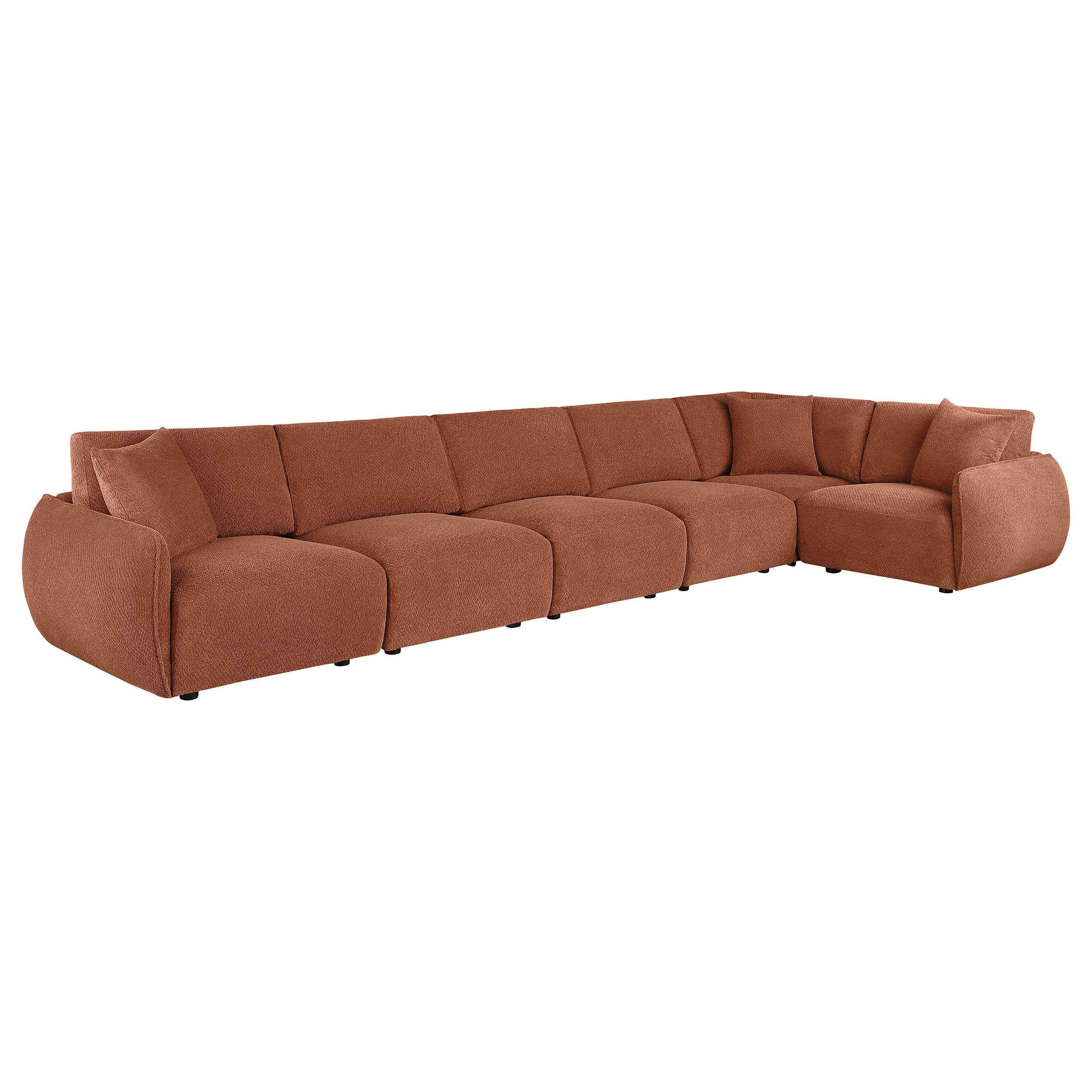 Elysia Coral 6-piece Chenille Upholstered Modular Sectional Sofa - Image 5