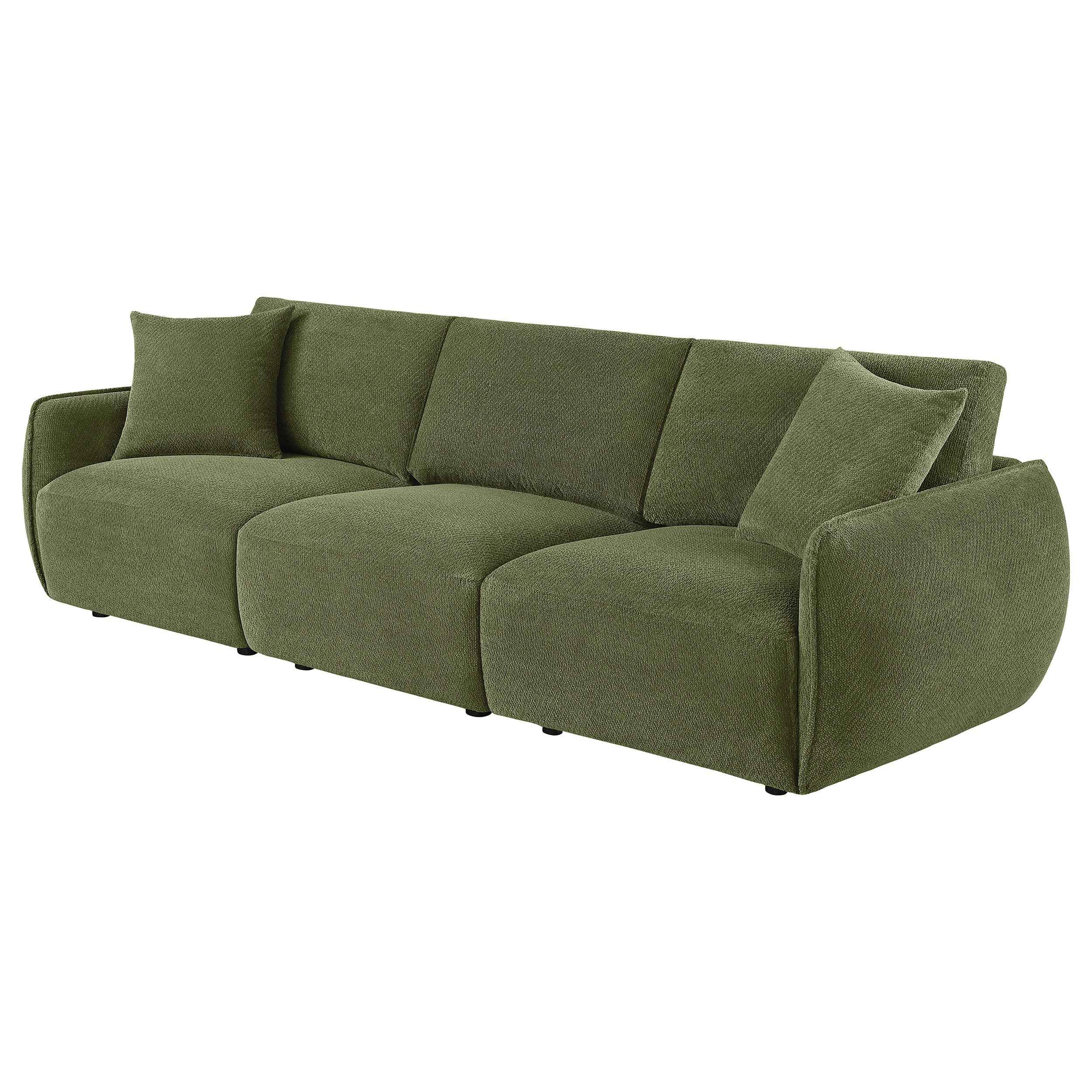 Elysia Green Chenille Upholstered Modular Lounge Sofa - Image 3