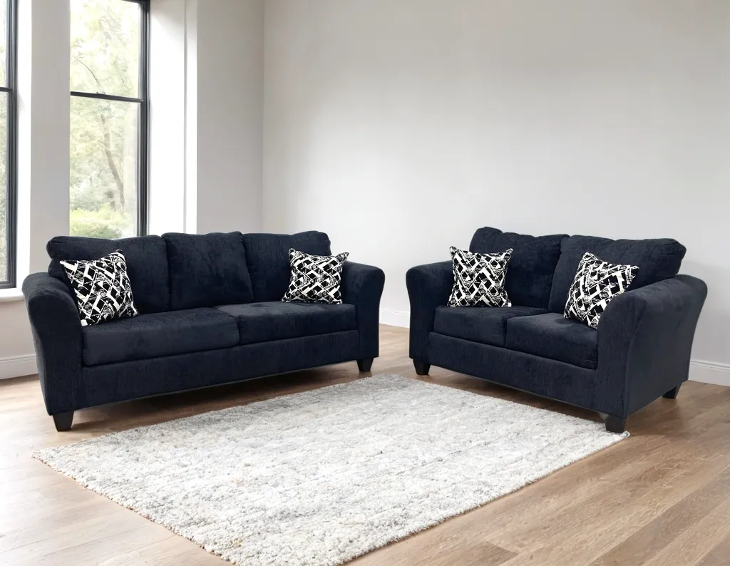 Elysian Black Sofa & Loveseat - Image 2