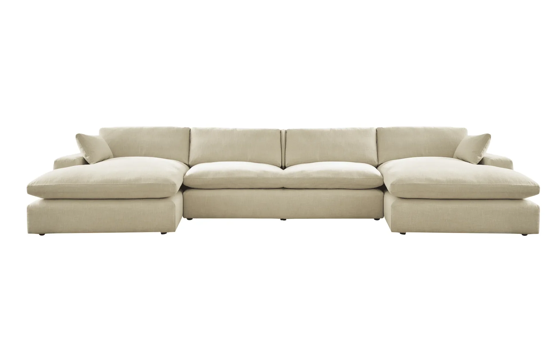 Elyza Linen 4-Piece Double Chaise Sectional - Image 2