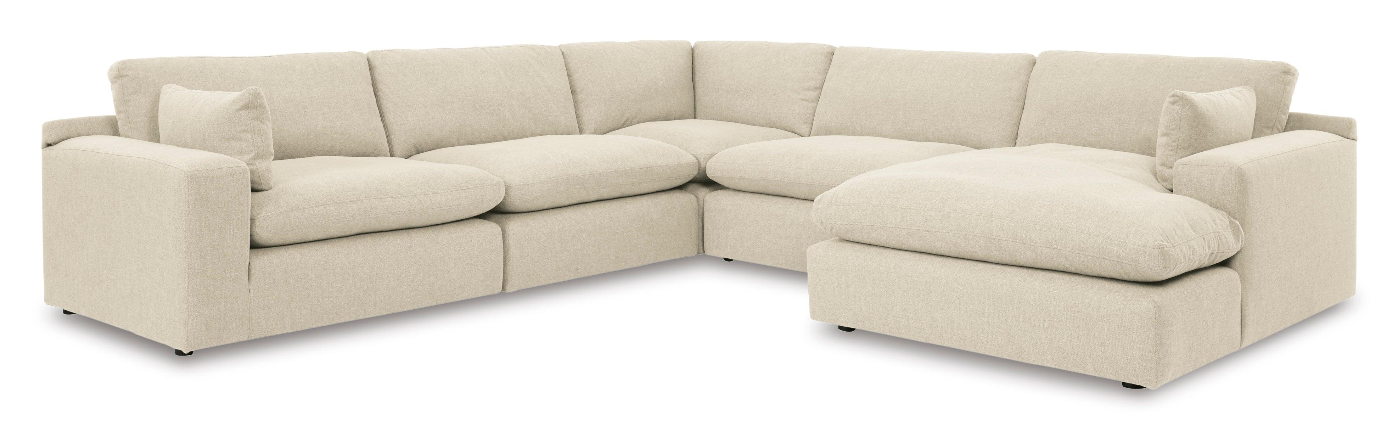Elyza Linen 5-Piece Right Arm Facing Chaise Sectional - Image 2