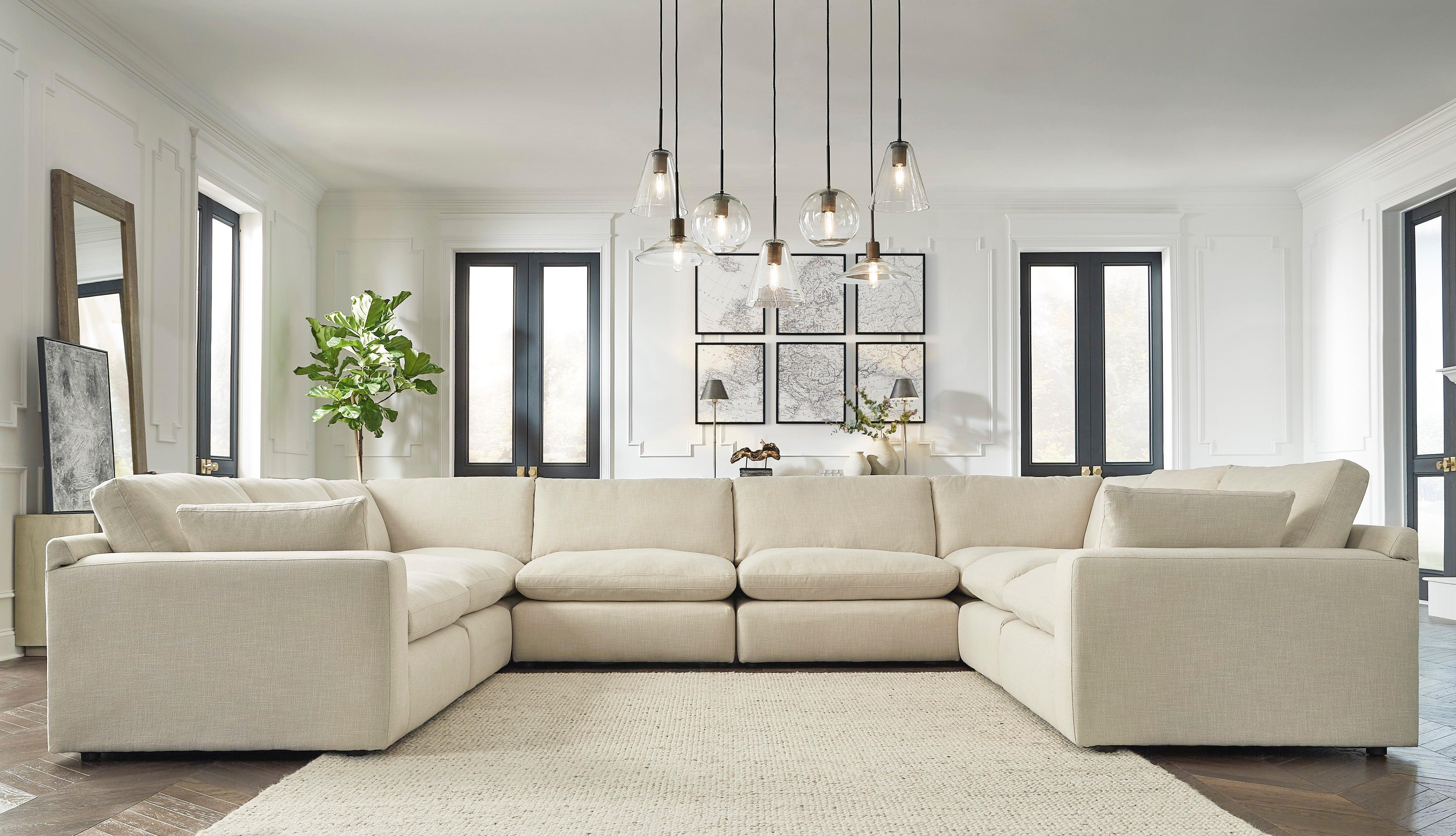 Elyza Linen 8-Piece Chaise Sectional