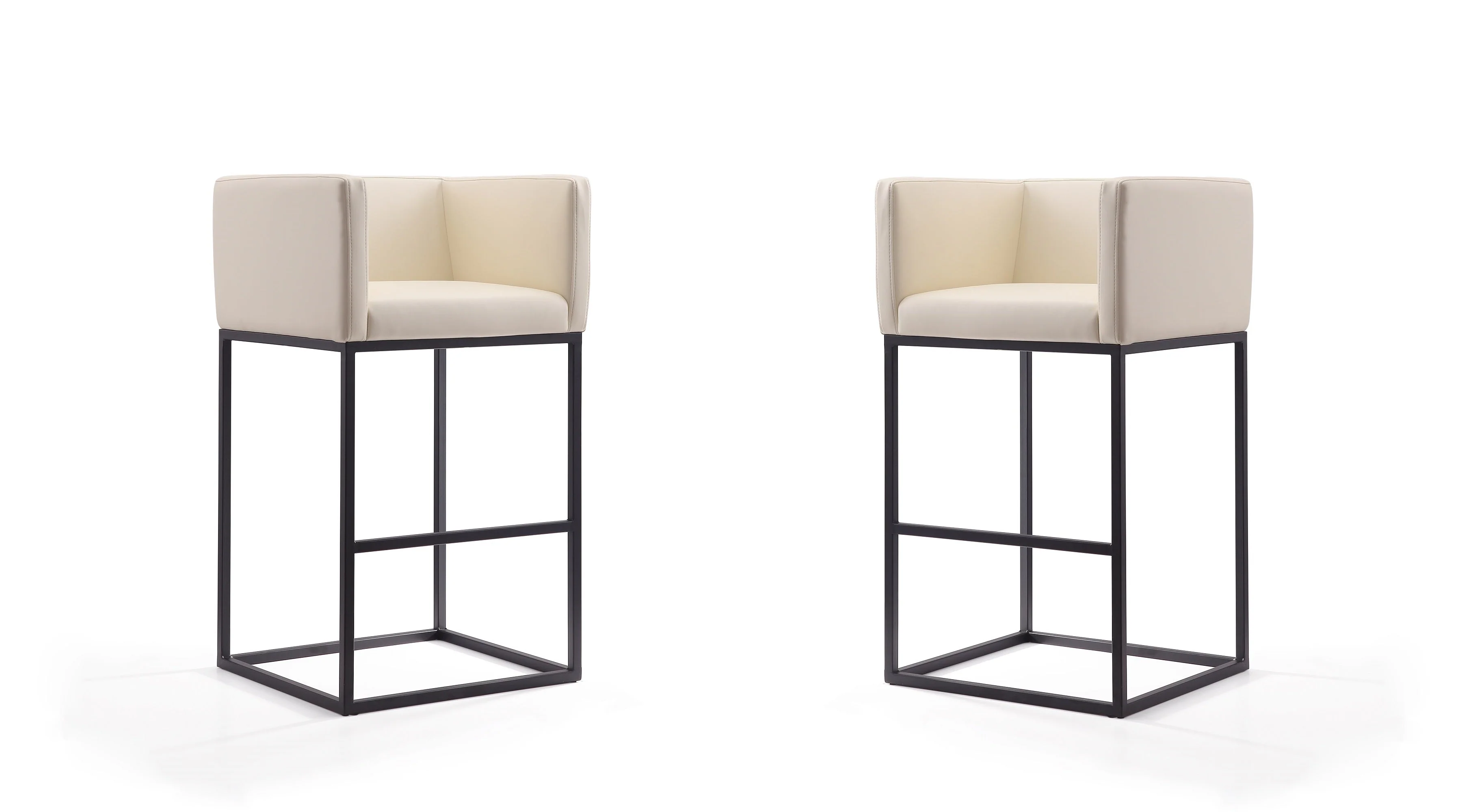 Embassy Barstool in Cream and Black (set of 2) - Image 2